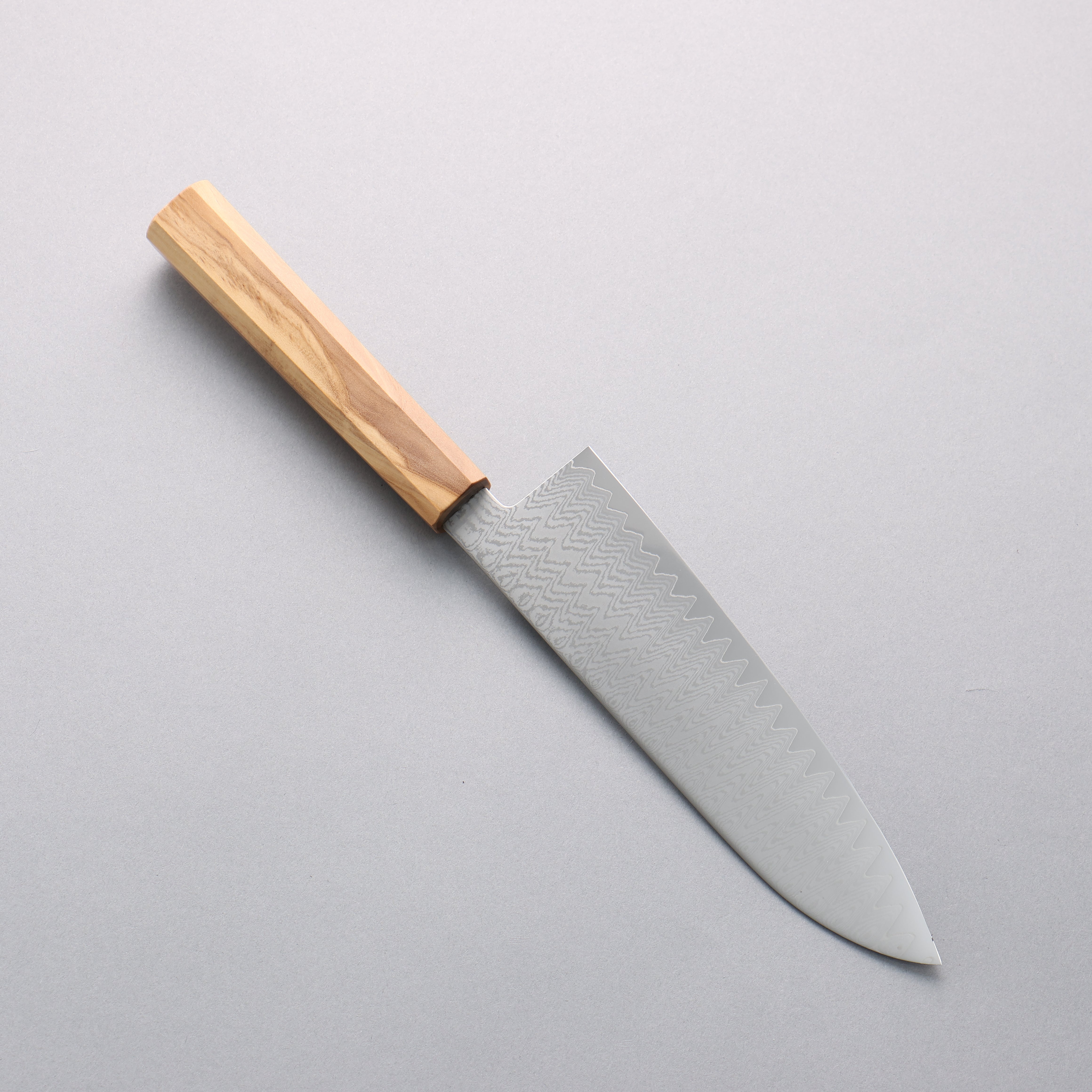 寬丈 VG10 大馬士革紋 三德刀 180mm 橄欖樹 握把 - 清助刃物