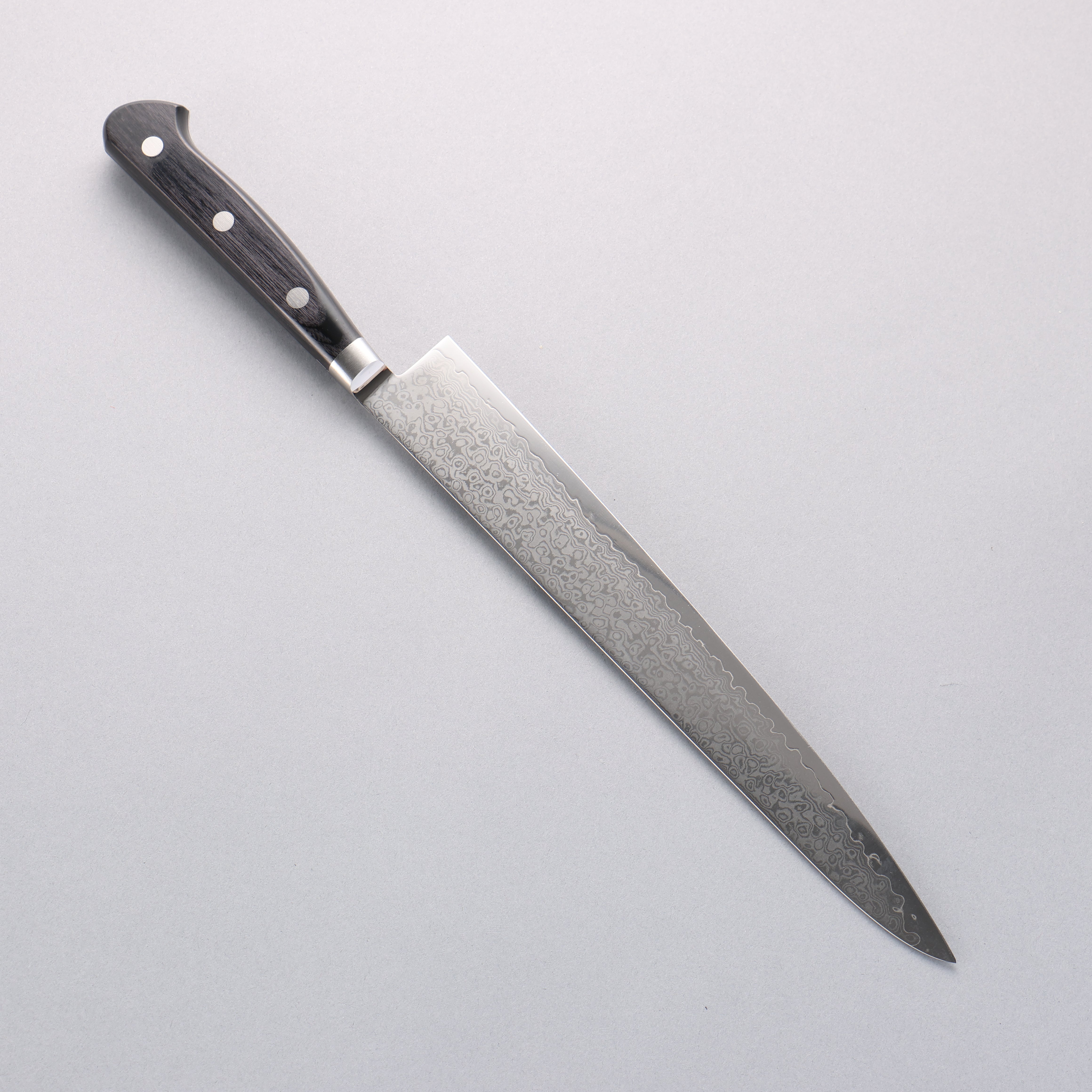清助 VG10 33層 鏡面處理 大馬士革紋 筋引 240mm 黑合成木 握把 - 清助刃物