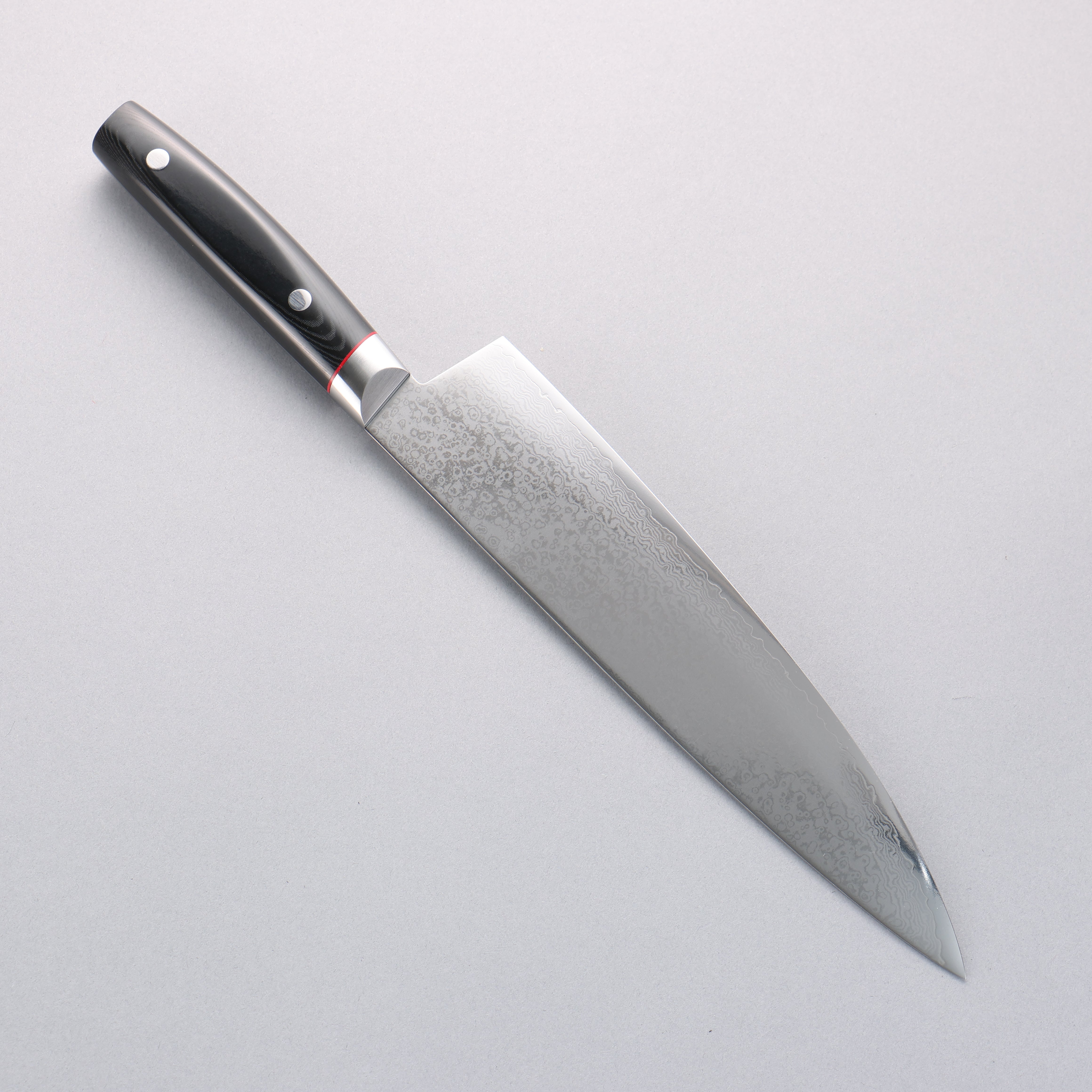 清助 彩雲 VG10 大馬士革紋 牛刀 230mm 黑米卡塔（樹脂複合材料） 握把 - 清助刃物