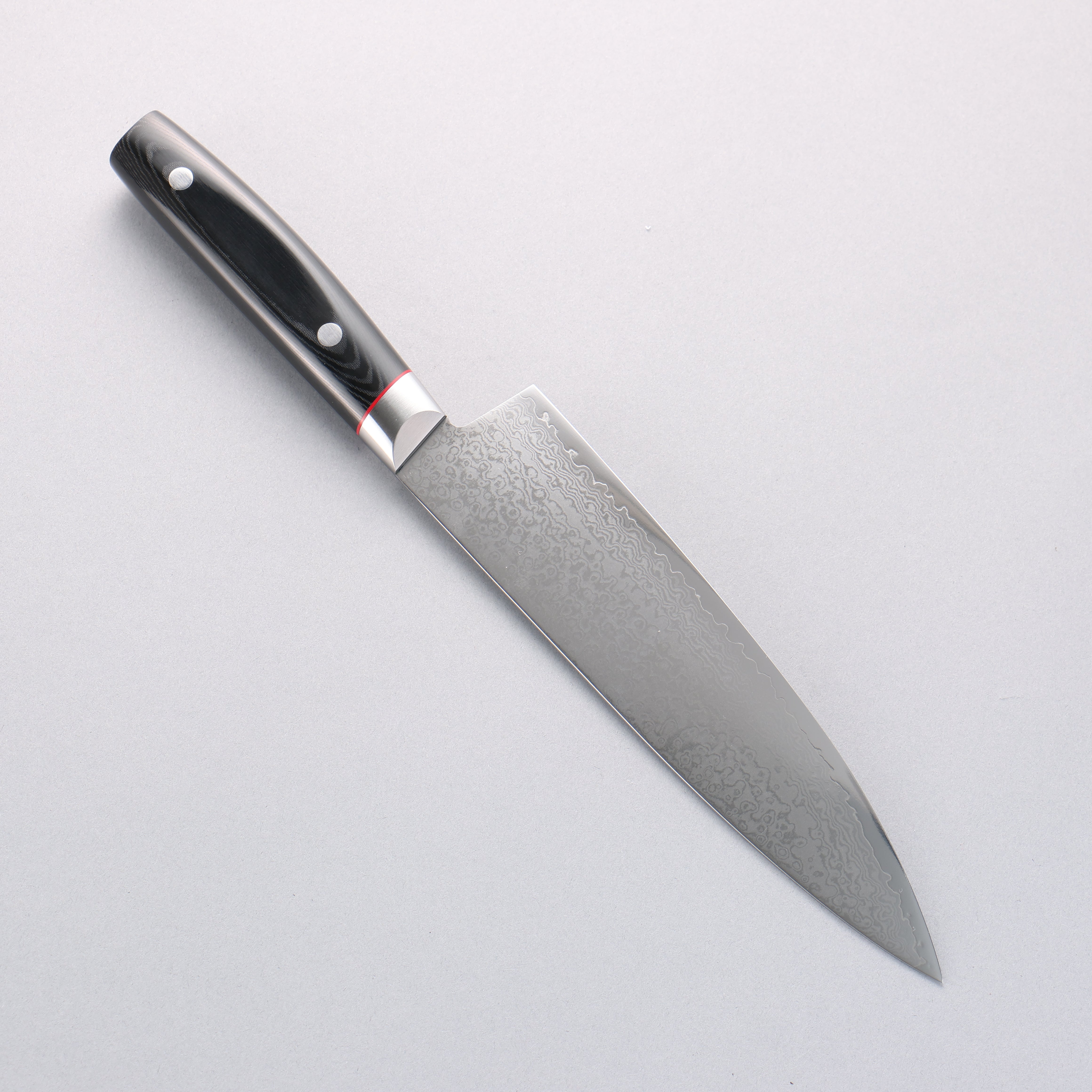 清助 彩雲 VG10 大馬士革紋 牛刀 200mm 黑米卡塔（樹脂複合材料） 握把 - 清助刃物