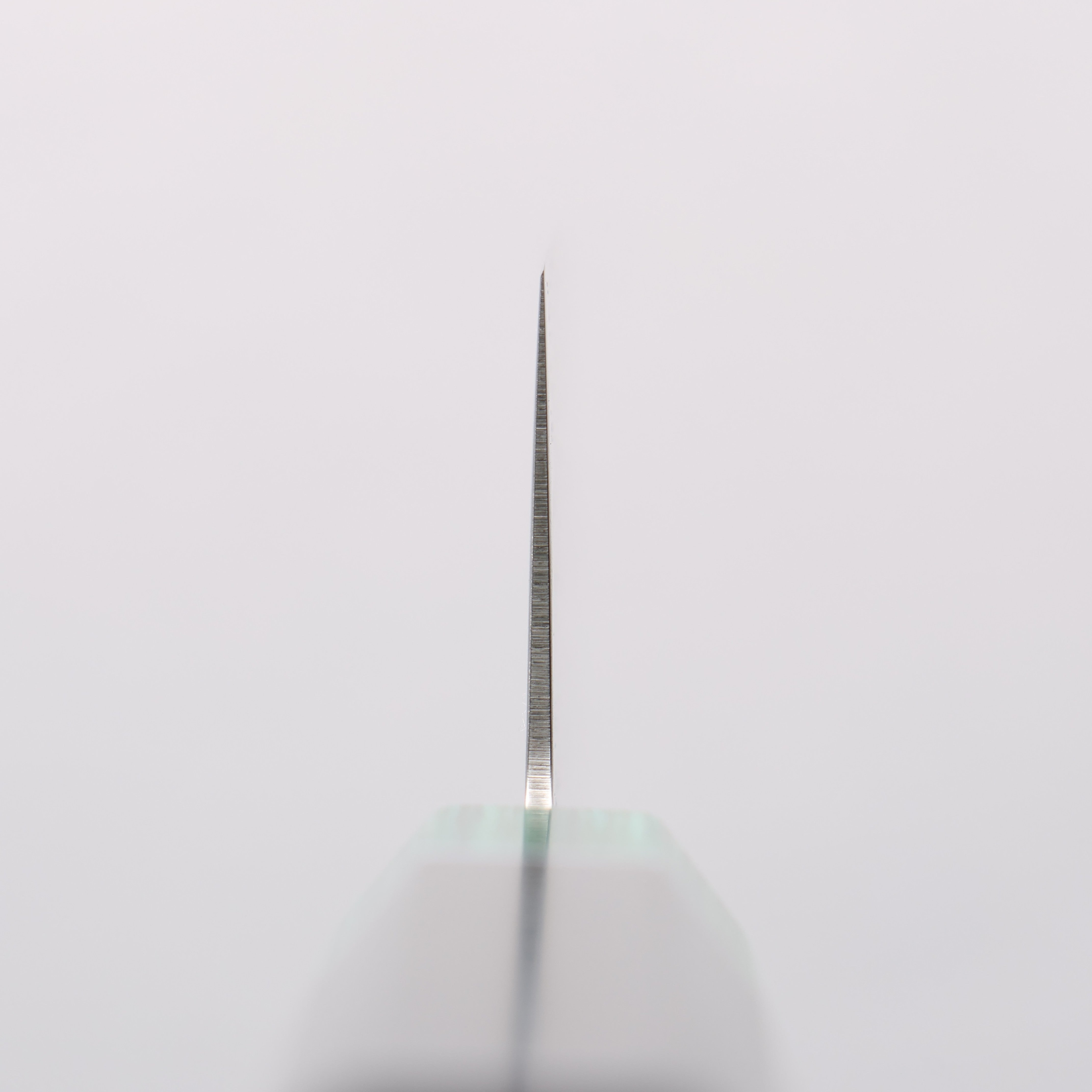 清助 AUS10 鏡面菱格紋 薄刃 160mm 黑合成木（口輪：綠合成木） 握把 - 清助刃物