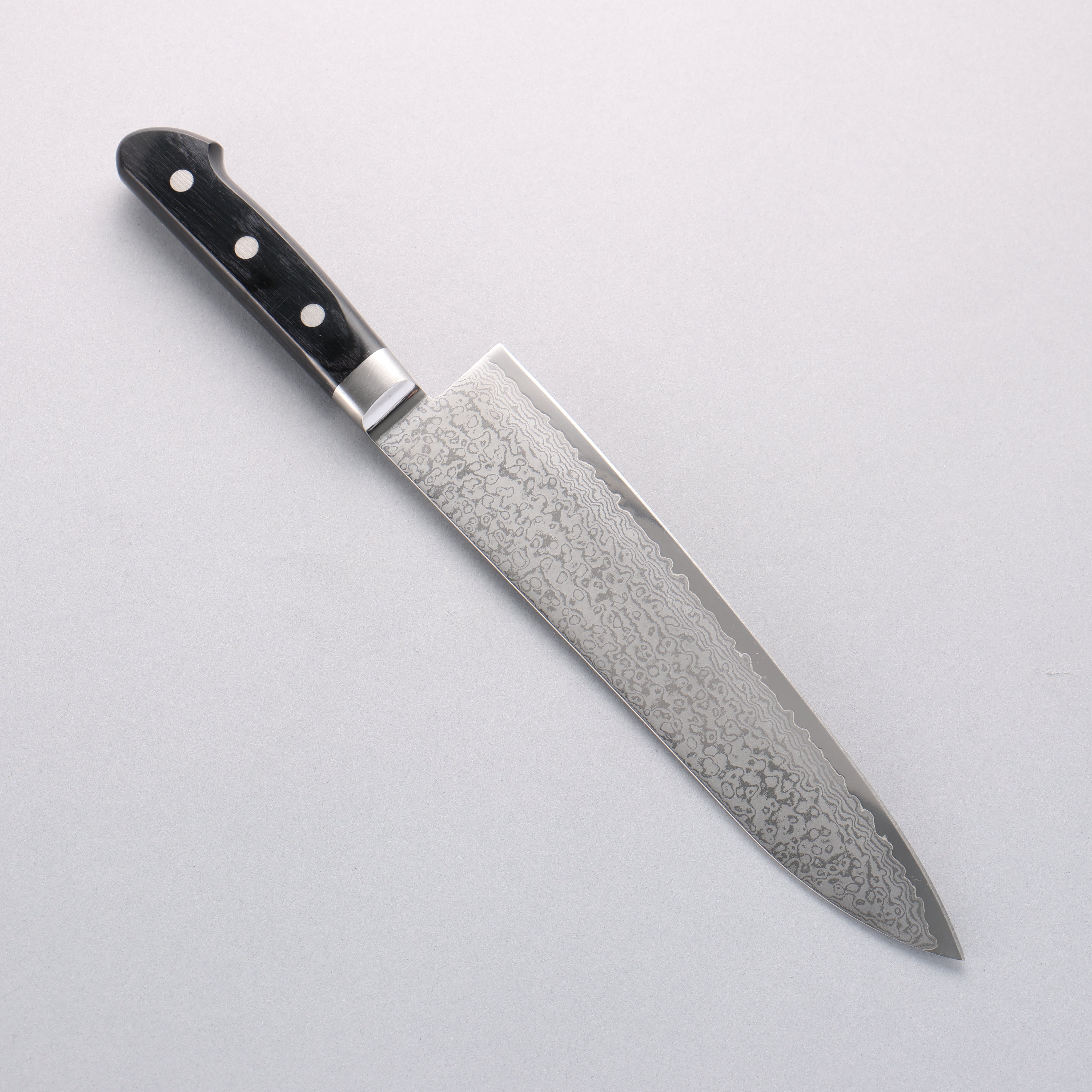 清助 VG10 33層 大馬士革紋 牛刀 210mm 黑合成木 握把 - 清助刃物
