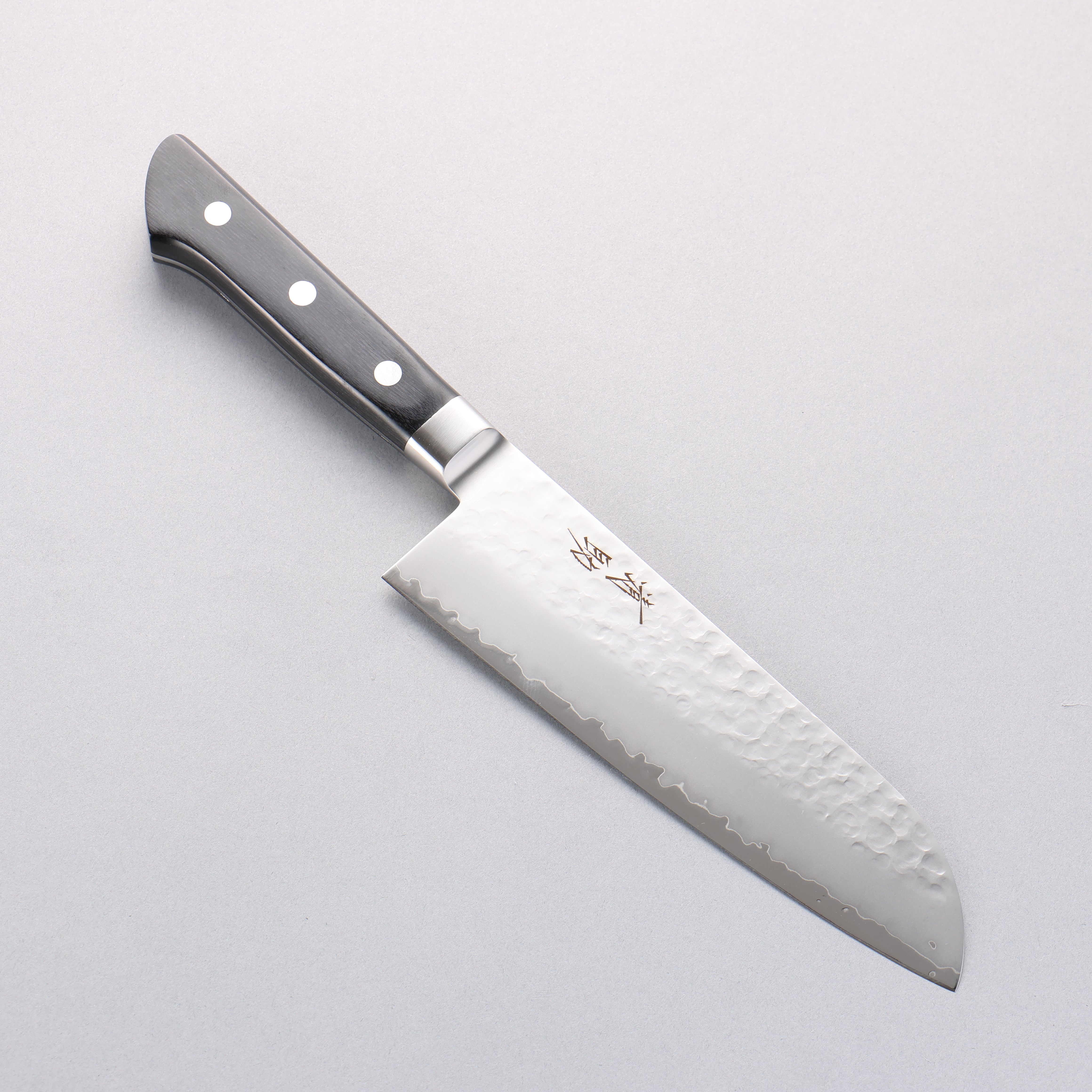 清助 VG5 鎚目 霞研 三德刀 175mm 黑合成木 握把 - 清助刃物