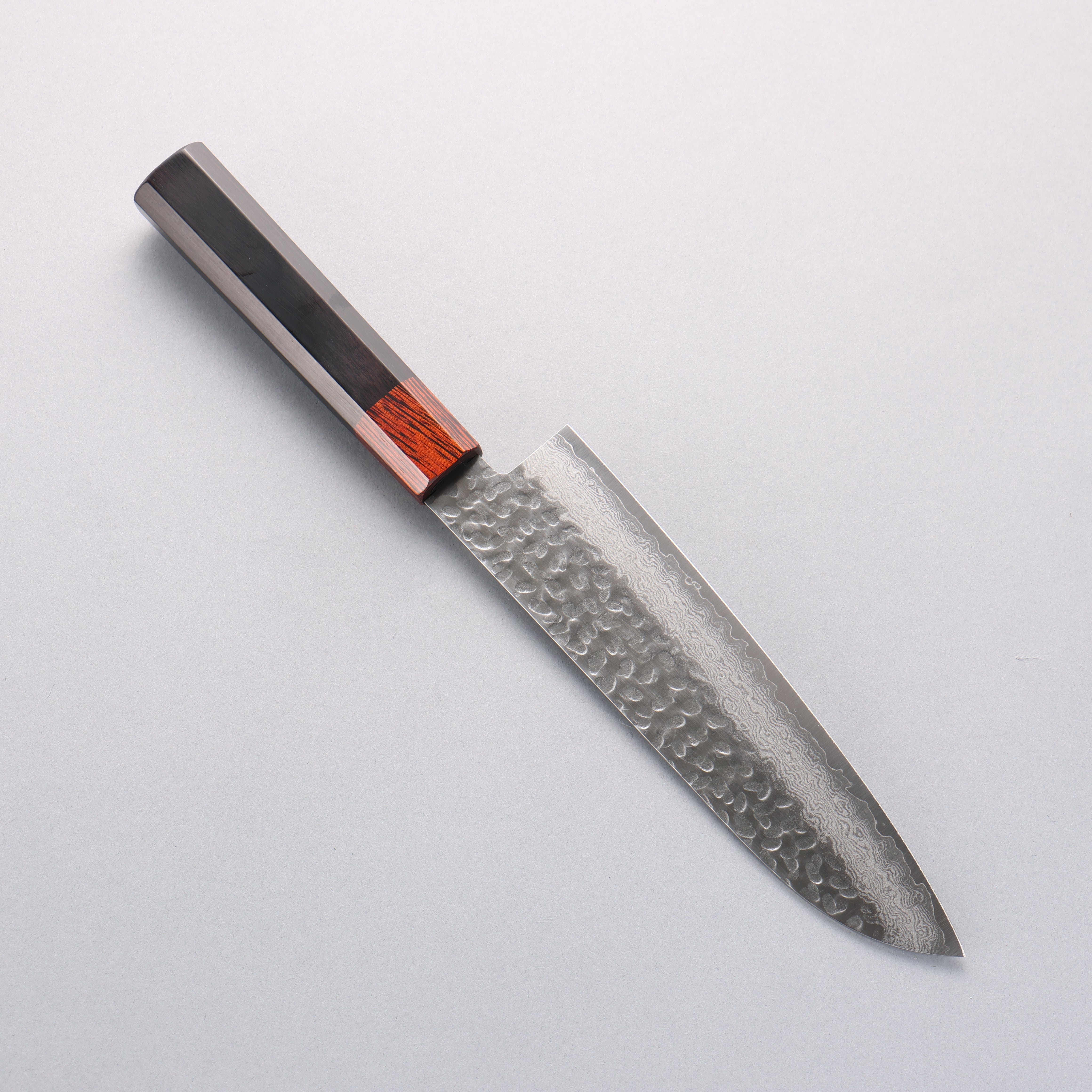 清助 VG10 33層 鎚目 大馬士革紋 三德刀 180mm 黑合成木 握把 - 清助刃物