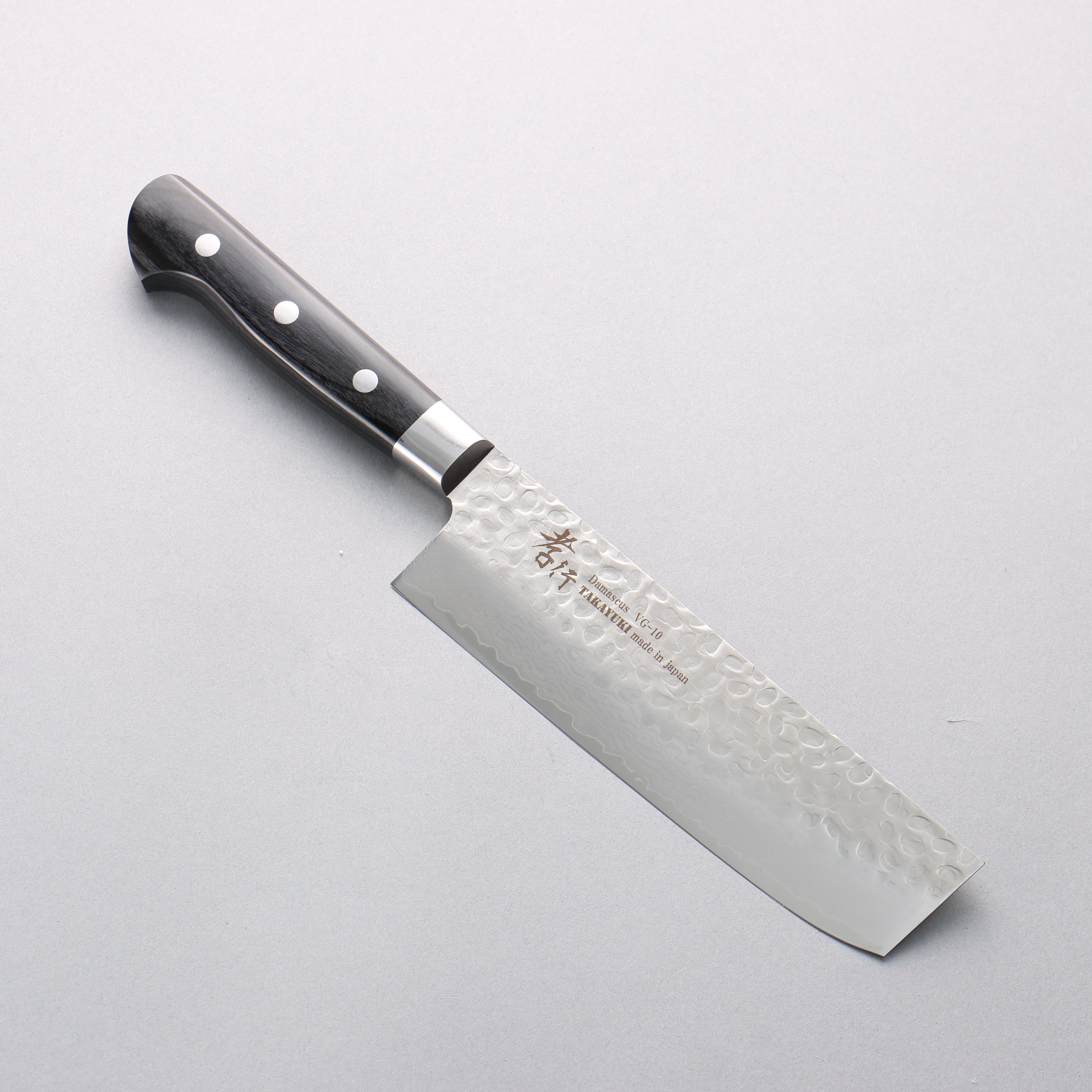 堺 孝行 VG10 鎚目 大馬士革紋 17層 菜切 160mm 黑合成木 握把 - 清助刃物
