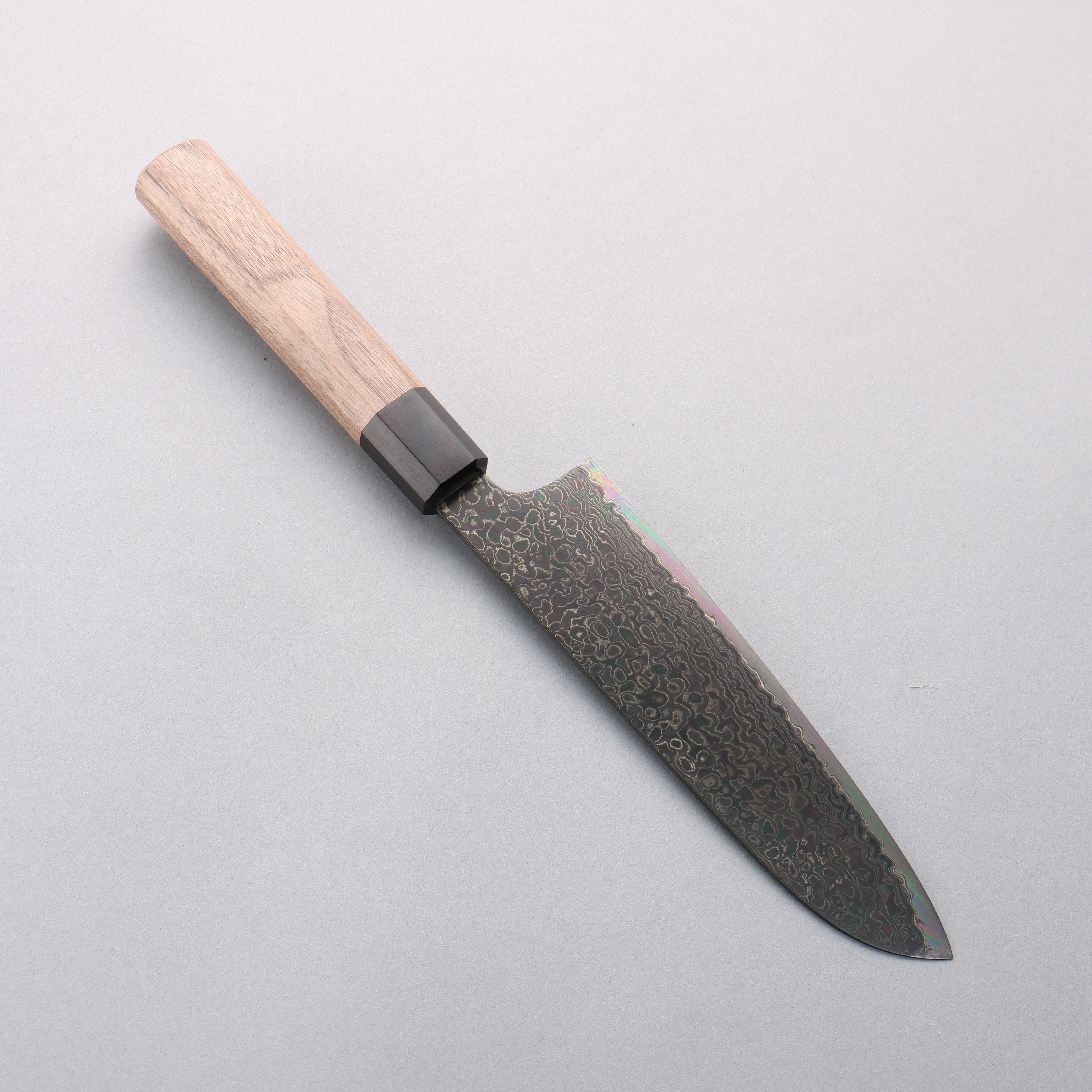 景清 ZA-18 大馬士革紋 黑染 三德刀 175mm 核桃木 握把 - 清助刃物