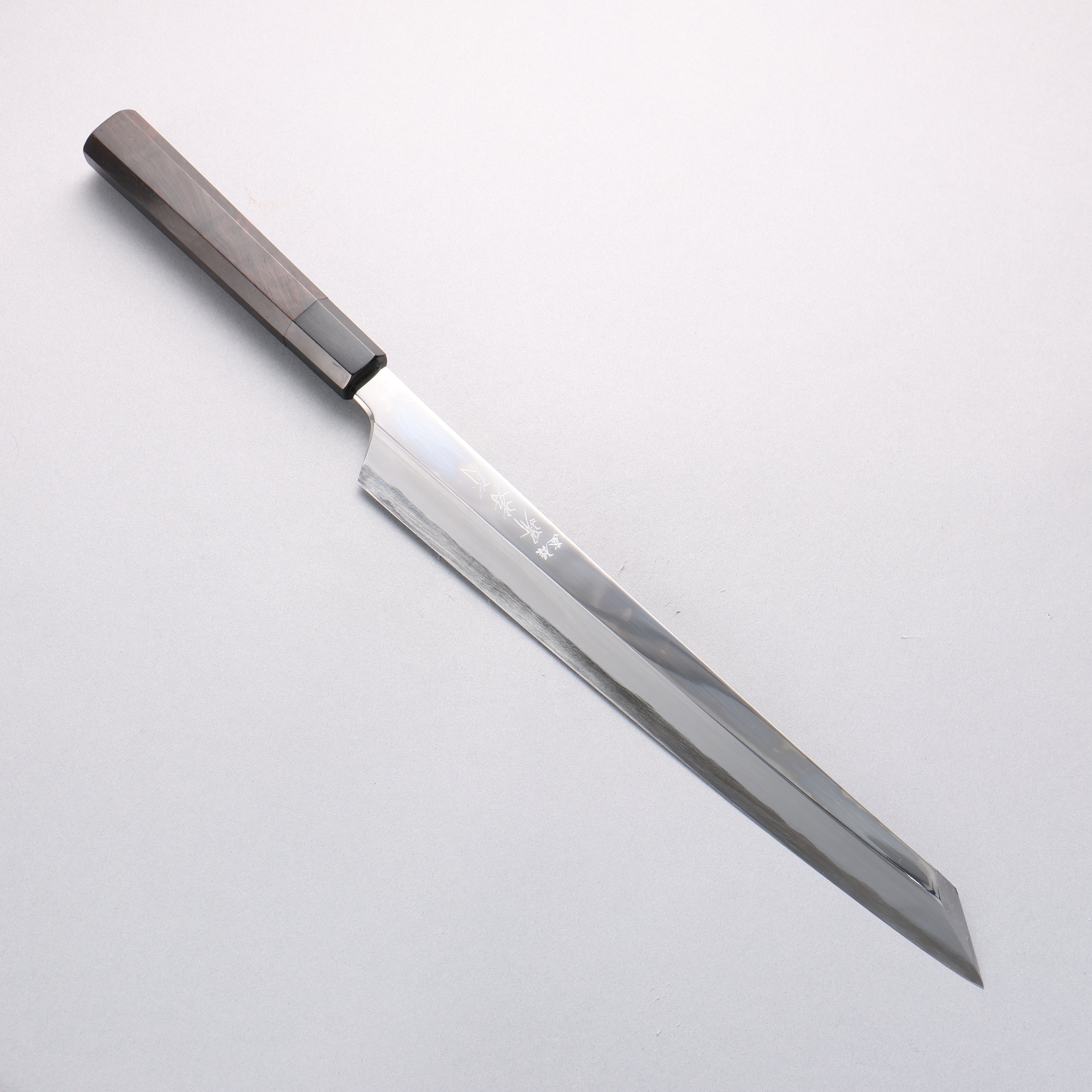 堺 孝行 飛燕 青鋼二號 鏡面處理 劍型柳刃 300mm 黑檀 握把 附刀鞘 - 清助刃物