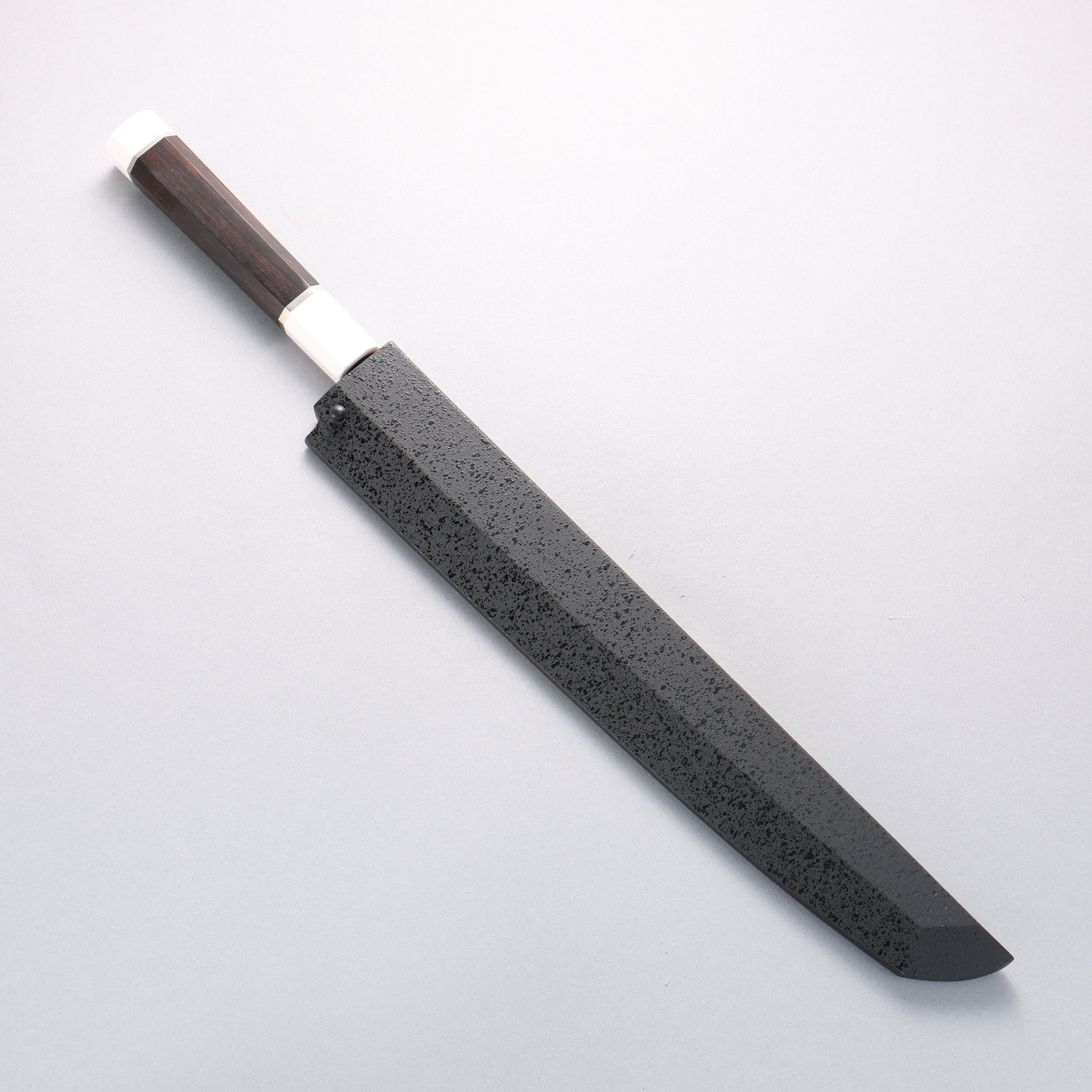 堺孝行銀龍本燒瑞典鋼鏡面處理先丸柳刃300mm 黑檀握把附刀鞘