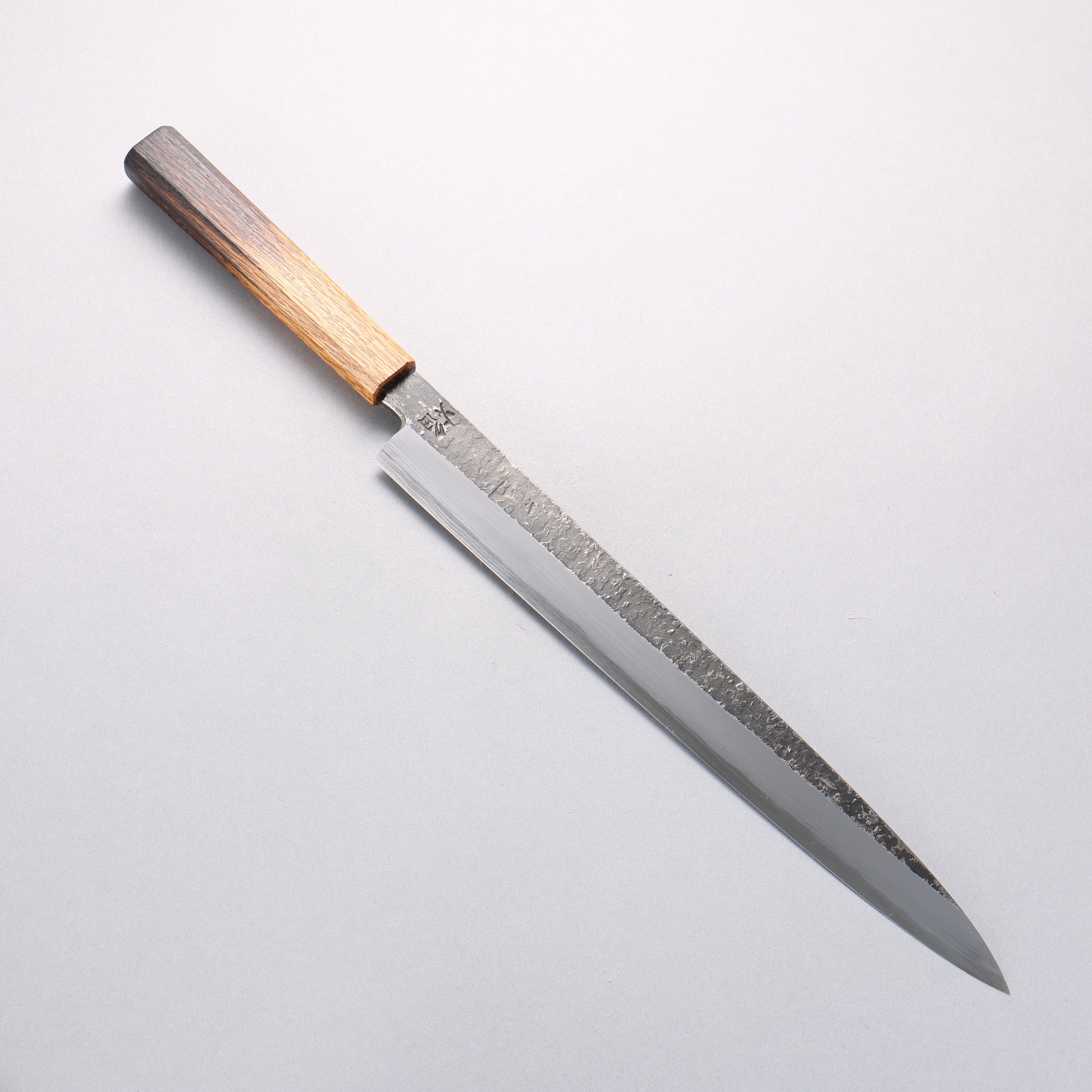 堺 孝行 焰紅蓮 青鋼二號 鎚目 黑打 柳刃 300mm 燒櫟木 握把 - 清助刃物