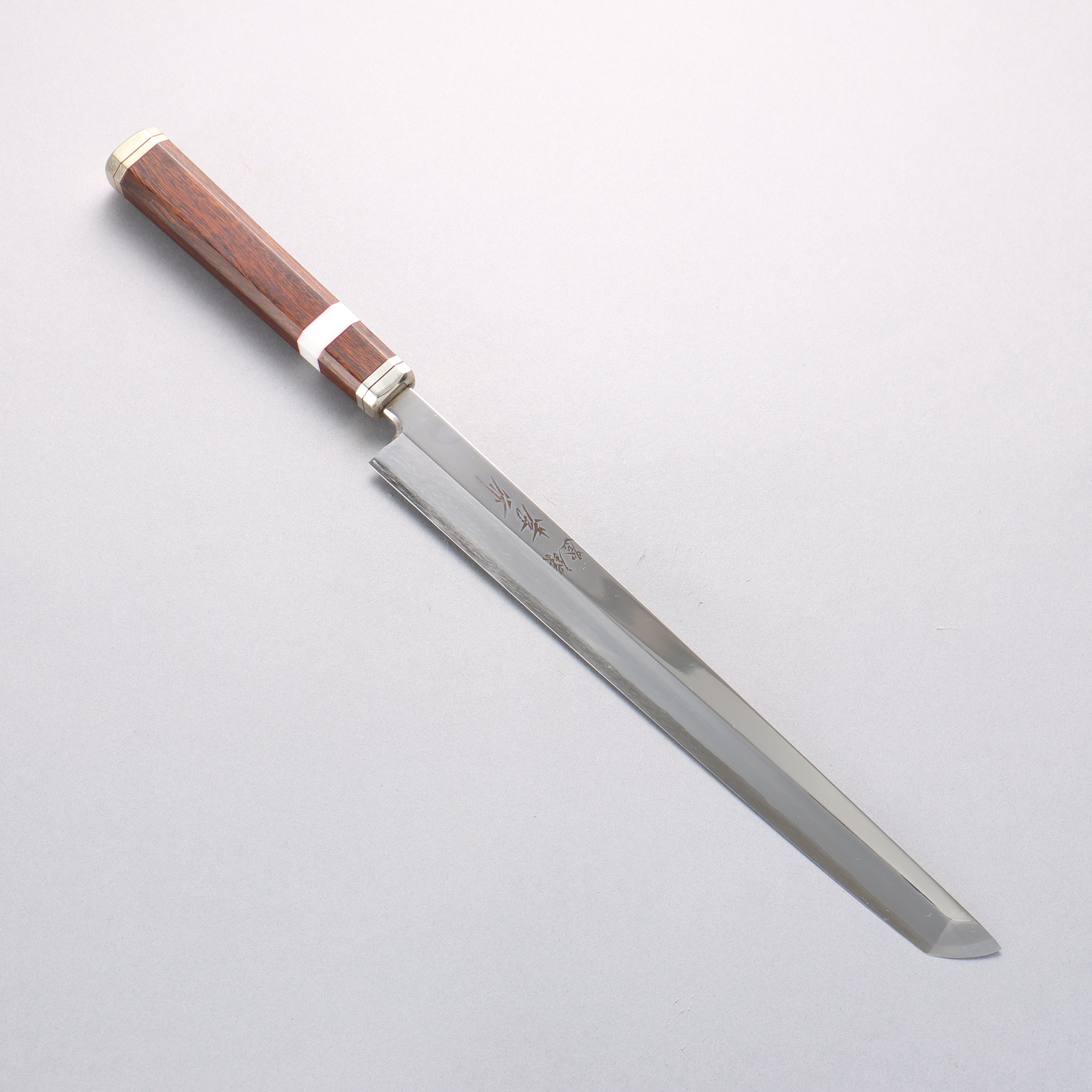 堺 孝行 紫電 銀三鋼 蛸引 270mm 沙漠鐵木（杉原型） 握把 - 清助刃物