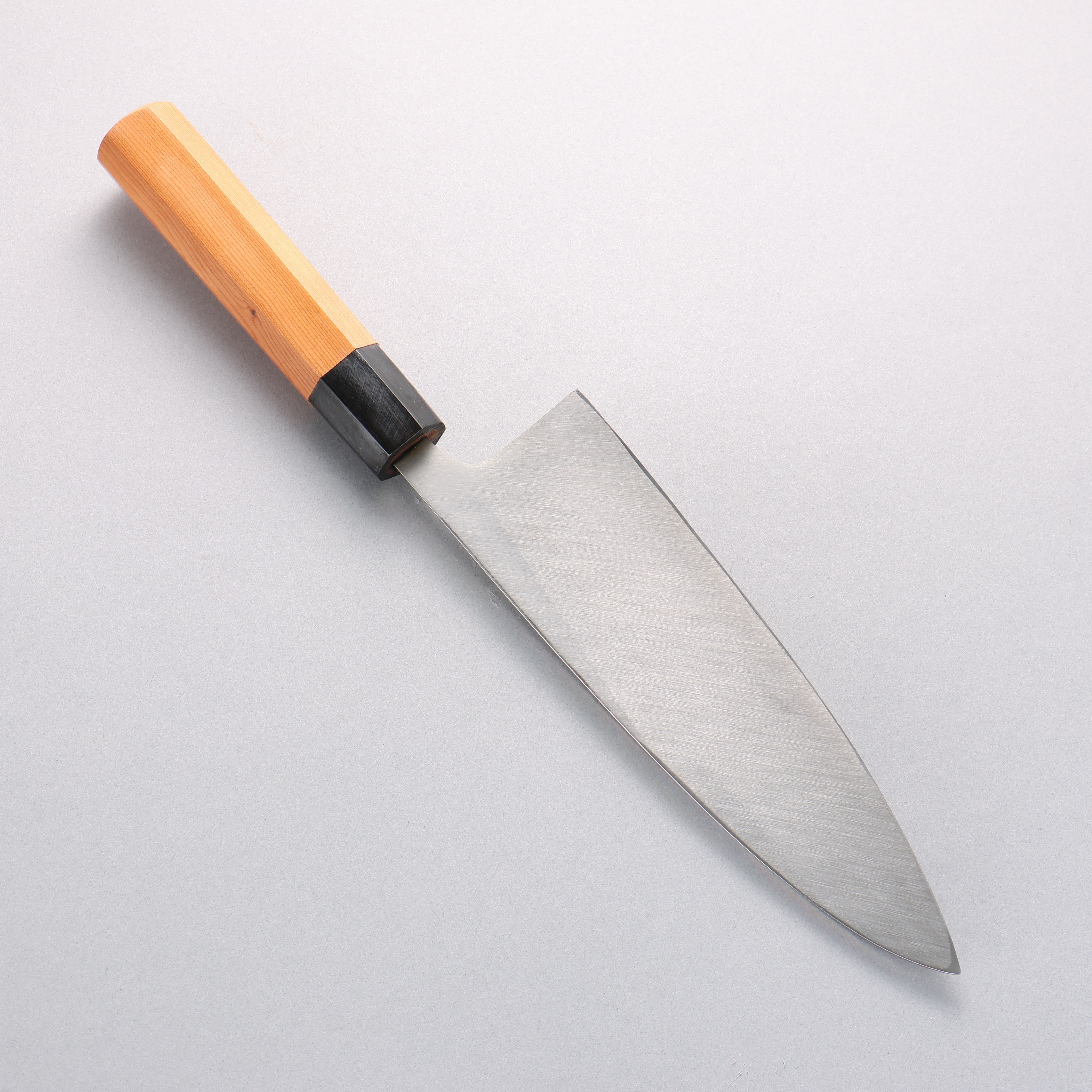 堺 孝行 白銀 INOX 鏡面處理 出刃 210mm 紫杉木 握把 - 清助刃物