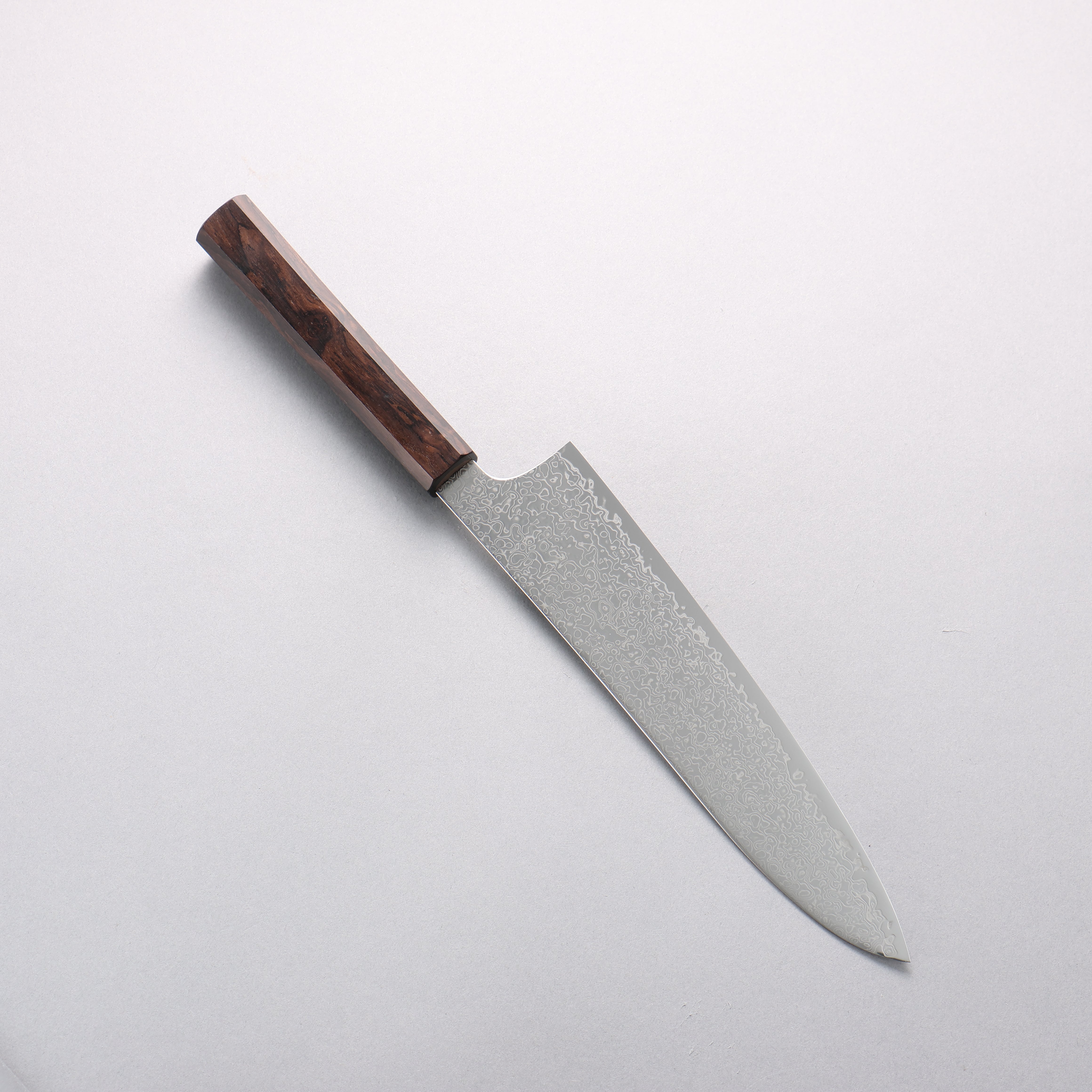 清助 SG2 大馬士革紋 打磨處理 牛刀 210mm 黑檀 握把 - 清助刃物