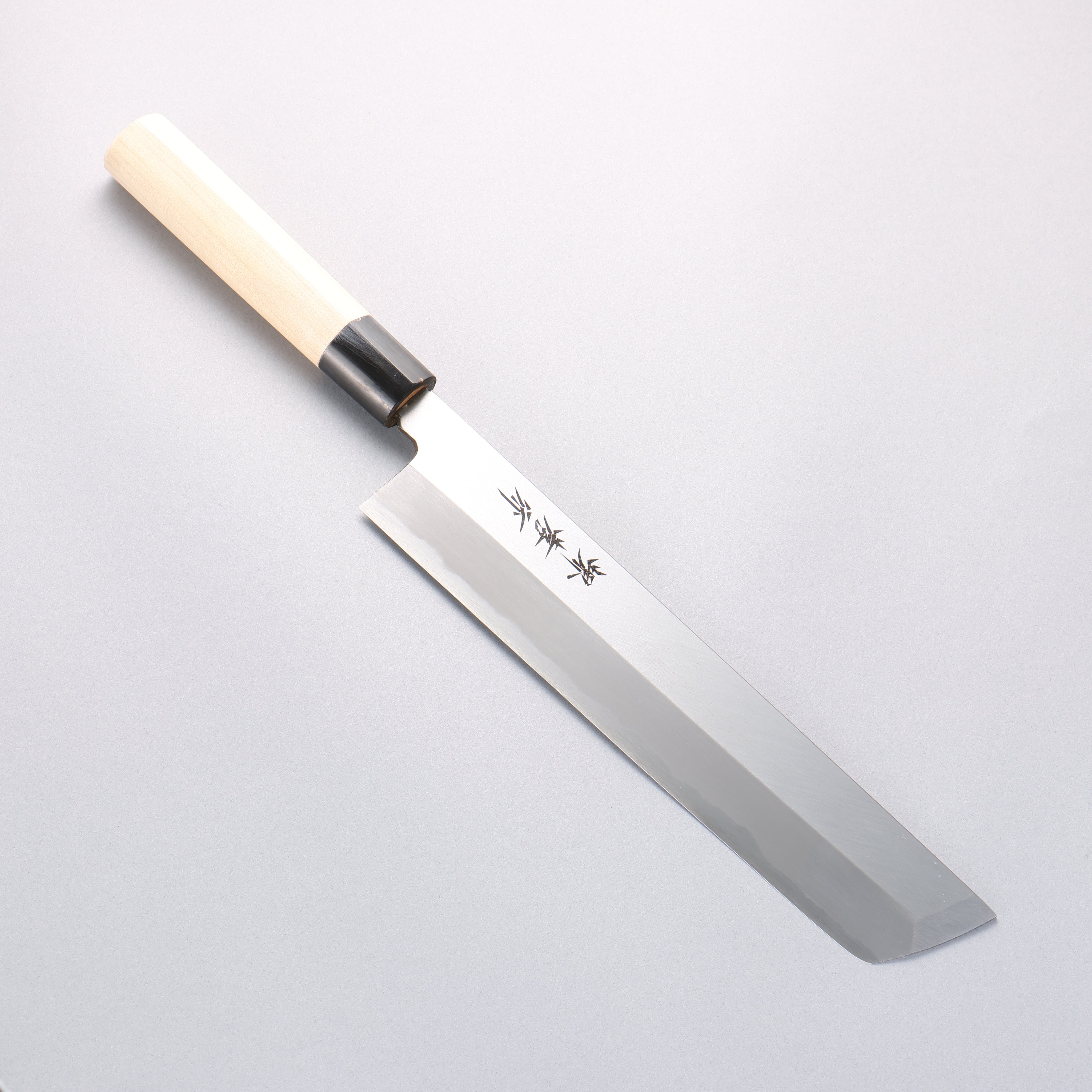 堺 孝行 霞研 白鋼 鱧（海鰻）切骨刀 240mm 木蘭握把 - 清助刃物