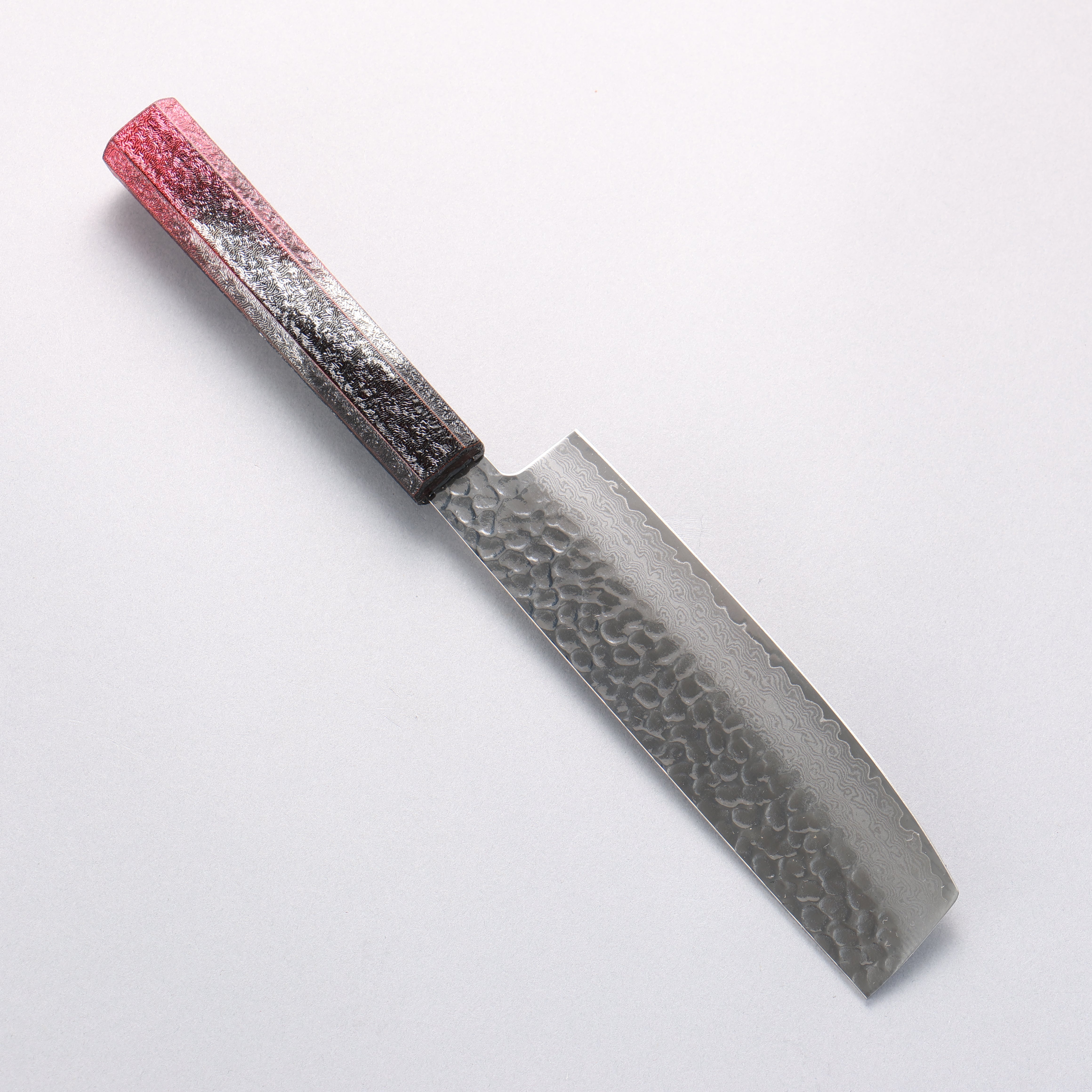 堺 孝行 琳凰 VG10 33層 大馬士革紋 菜切 日本刀 160mm 紅漆塗 握把 - 清助刃物