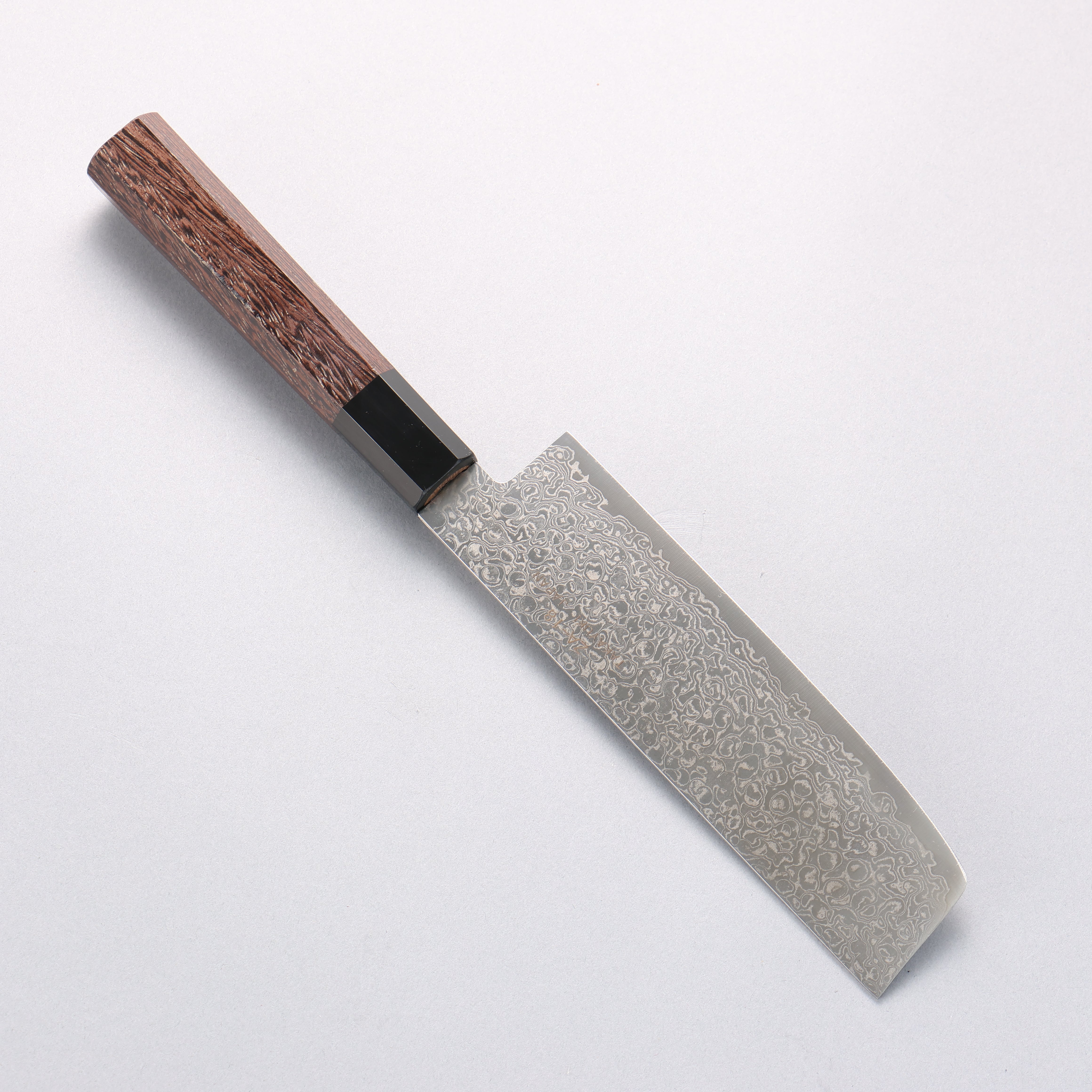 堺 孝行 銀河 ZA-18 大馬士革紋 菜切 165mm 雞翅木握把 - 清助刃物