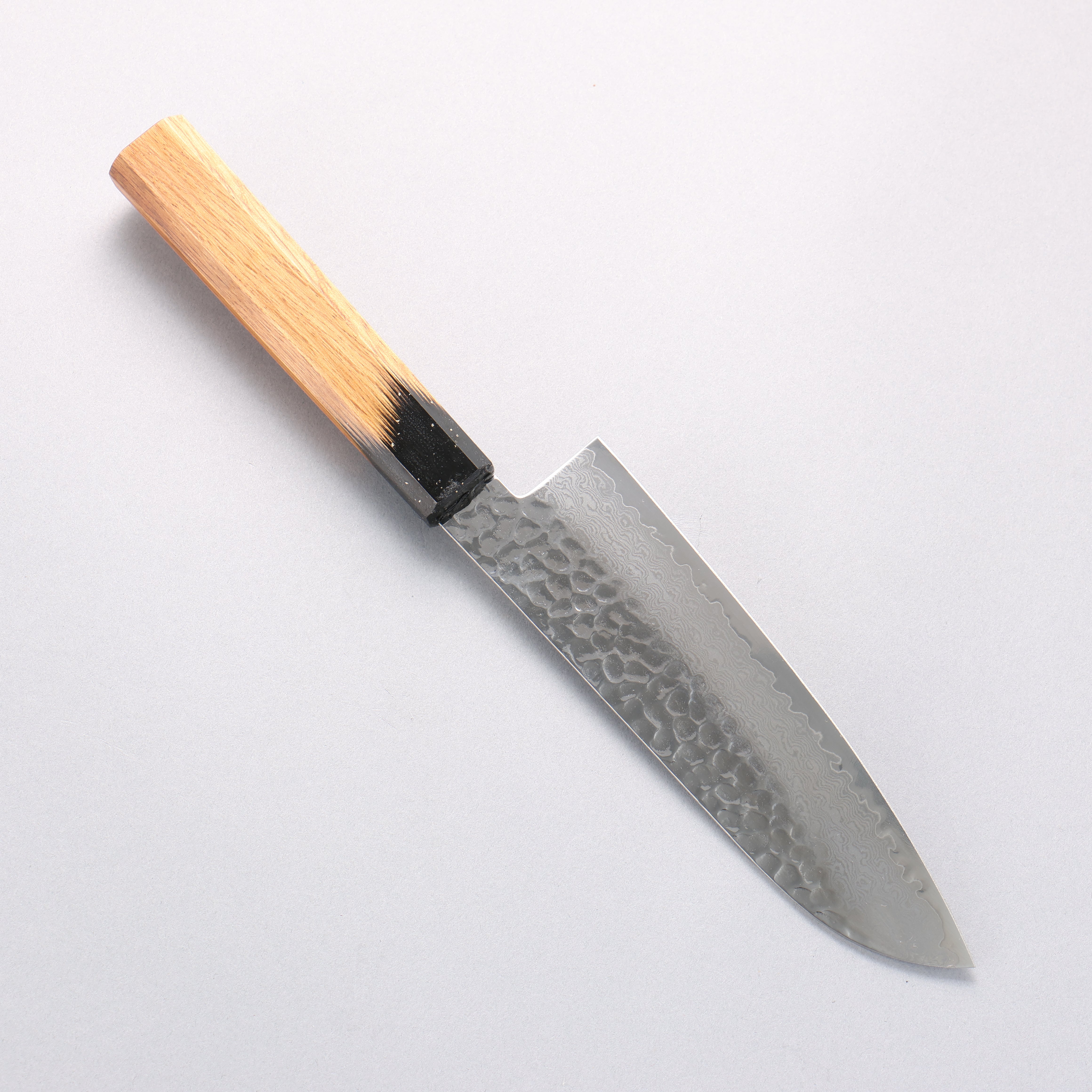 堺 孝行 VG10 33層大馬士革紋 三德刀 170mm 櫟木漆塗（黑伸）握把 - 清助刃物
