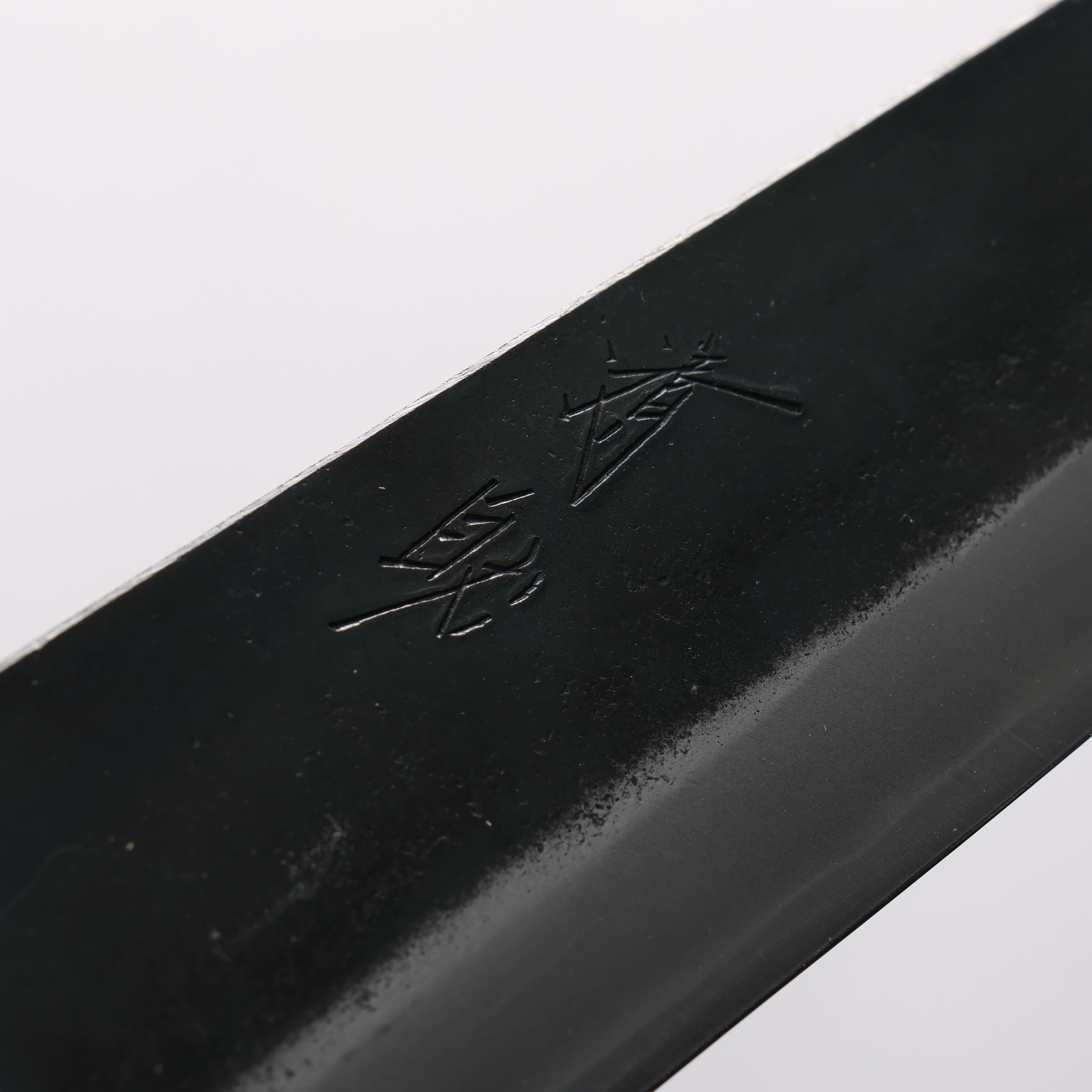 清助 超級青鋼 黑打 切付牛刀 210mm 燒栗木（口輪：櫻花木） 握把 - 清助刃物