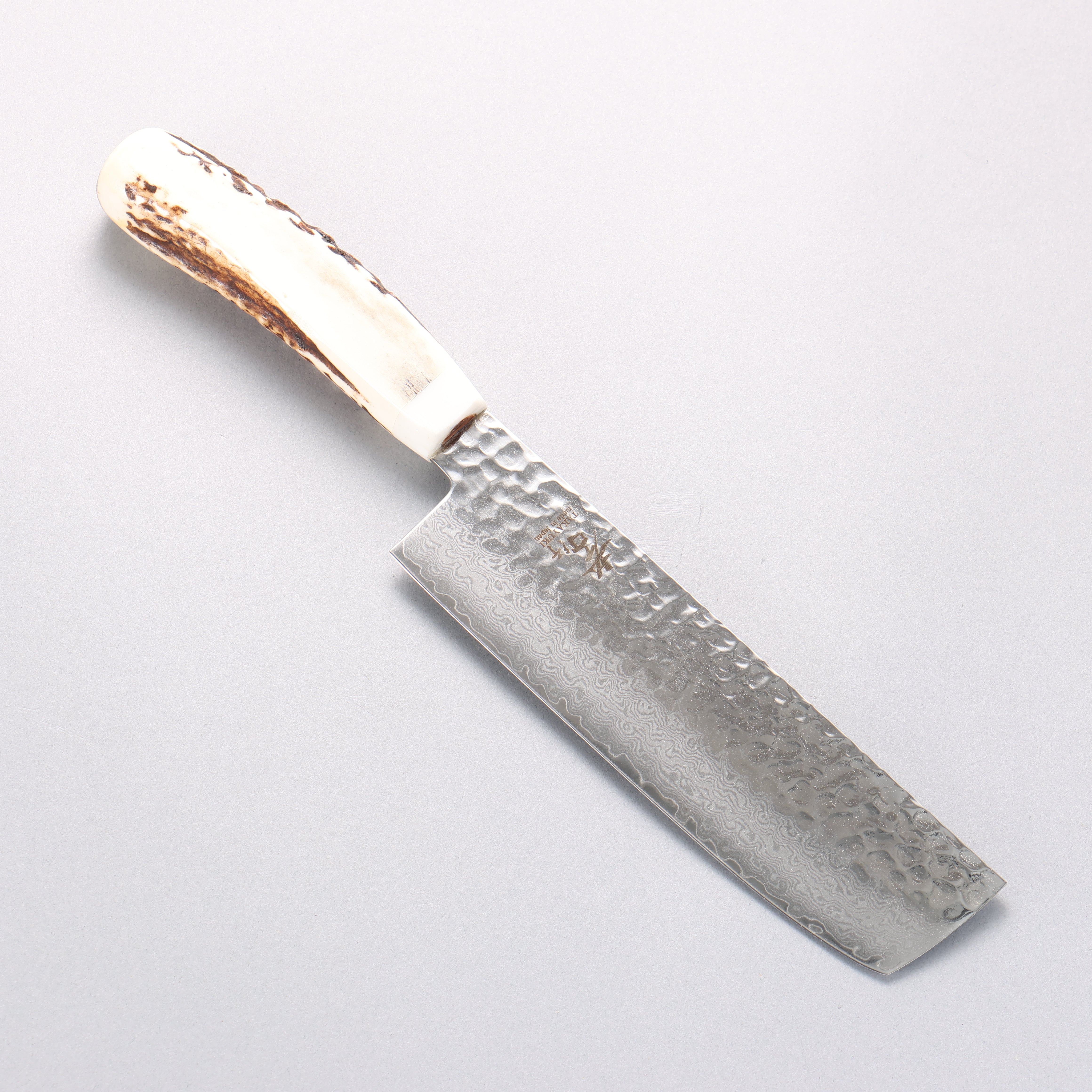 堺 孝行 VG10 33層大馬士革紋 菜切 160mm 牛骨 握把 附刀鞘 - 清助刃物