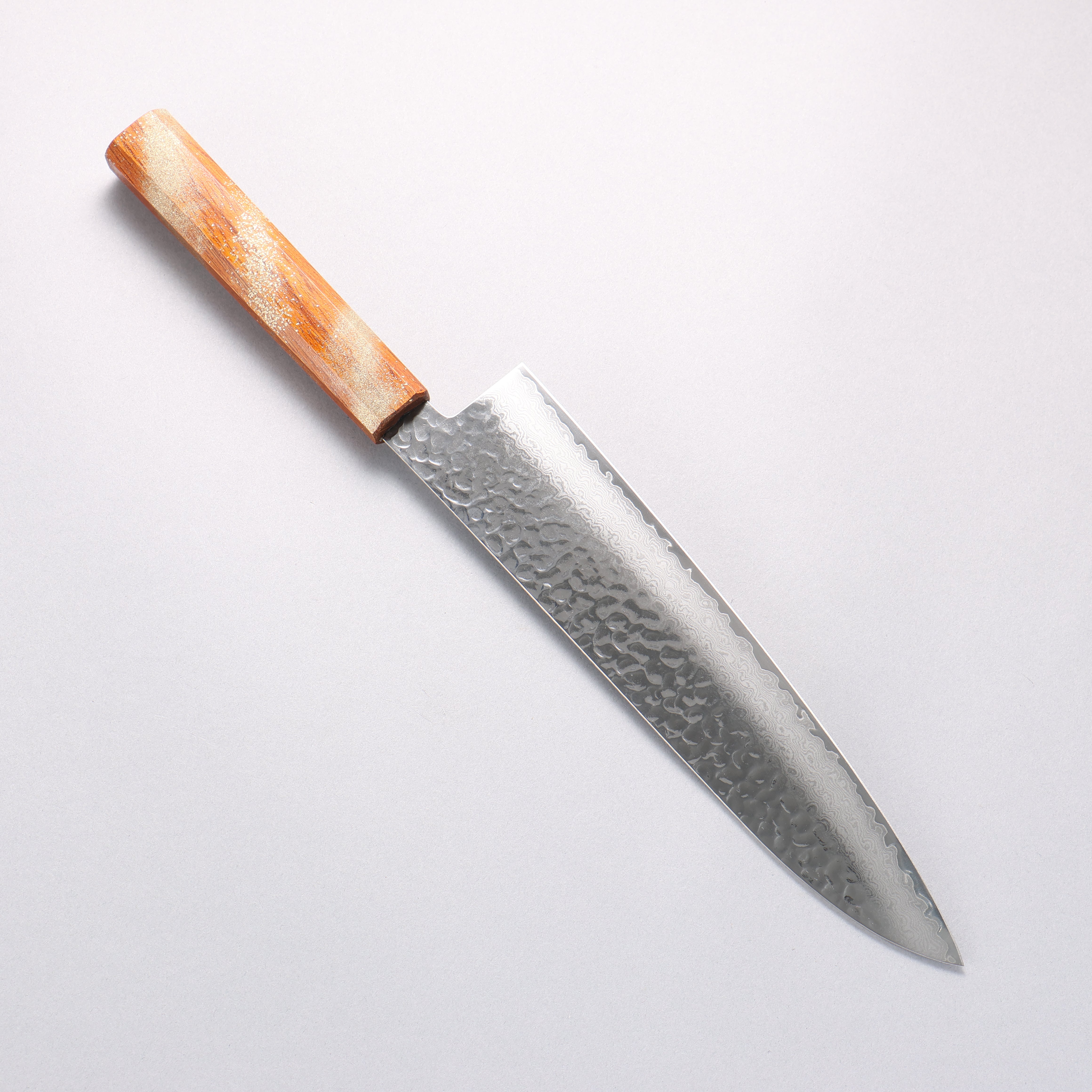 堺 孝行 VG10 33層大馬士革紋 牛刀 240mm 櫟木漆塗（星連）握把 - 清助刃物