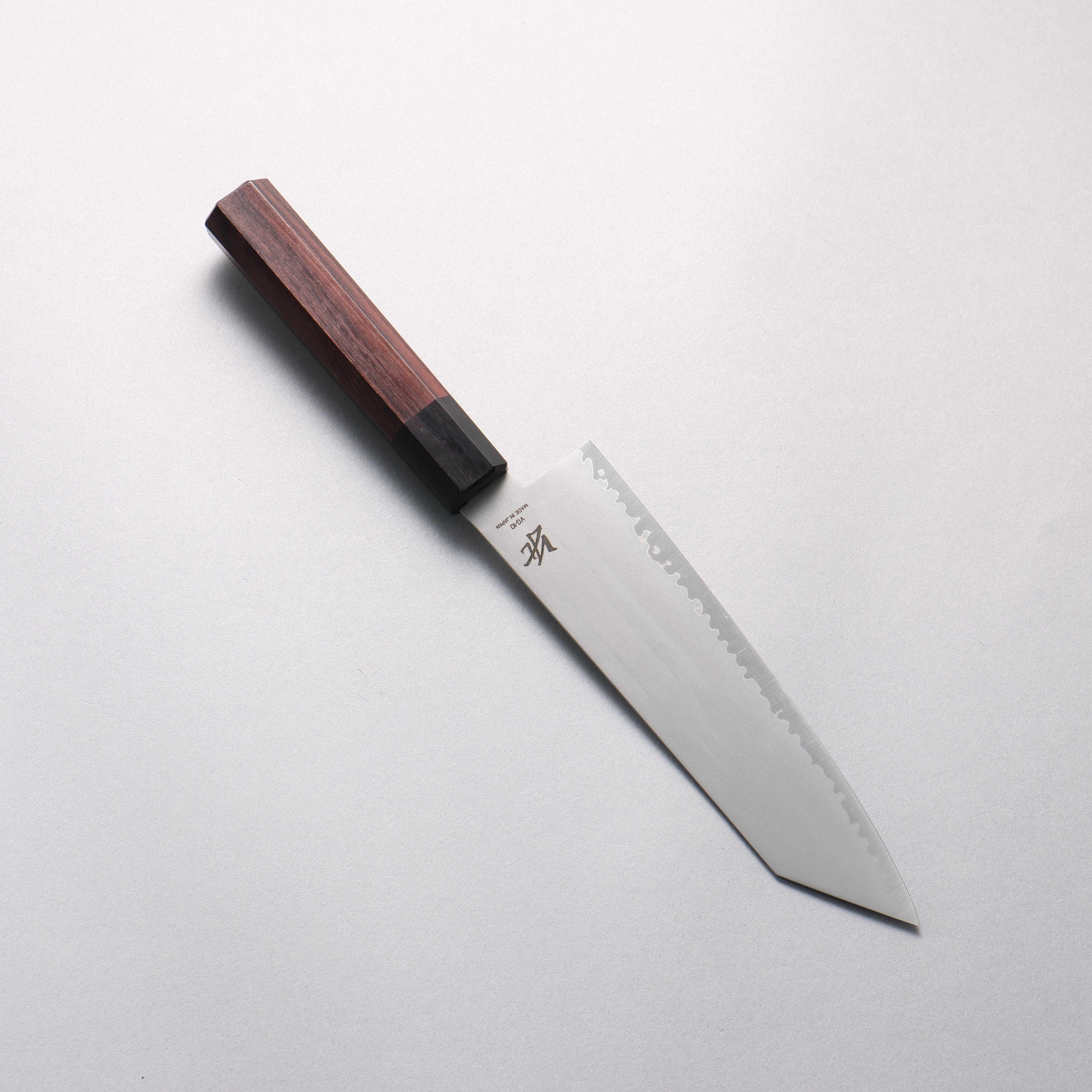 清助 VG10 切付三德刀 180mm 紫檀木（口輪：黑合成木） 握把 - 清助刃物