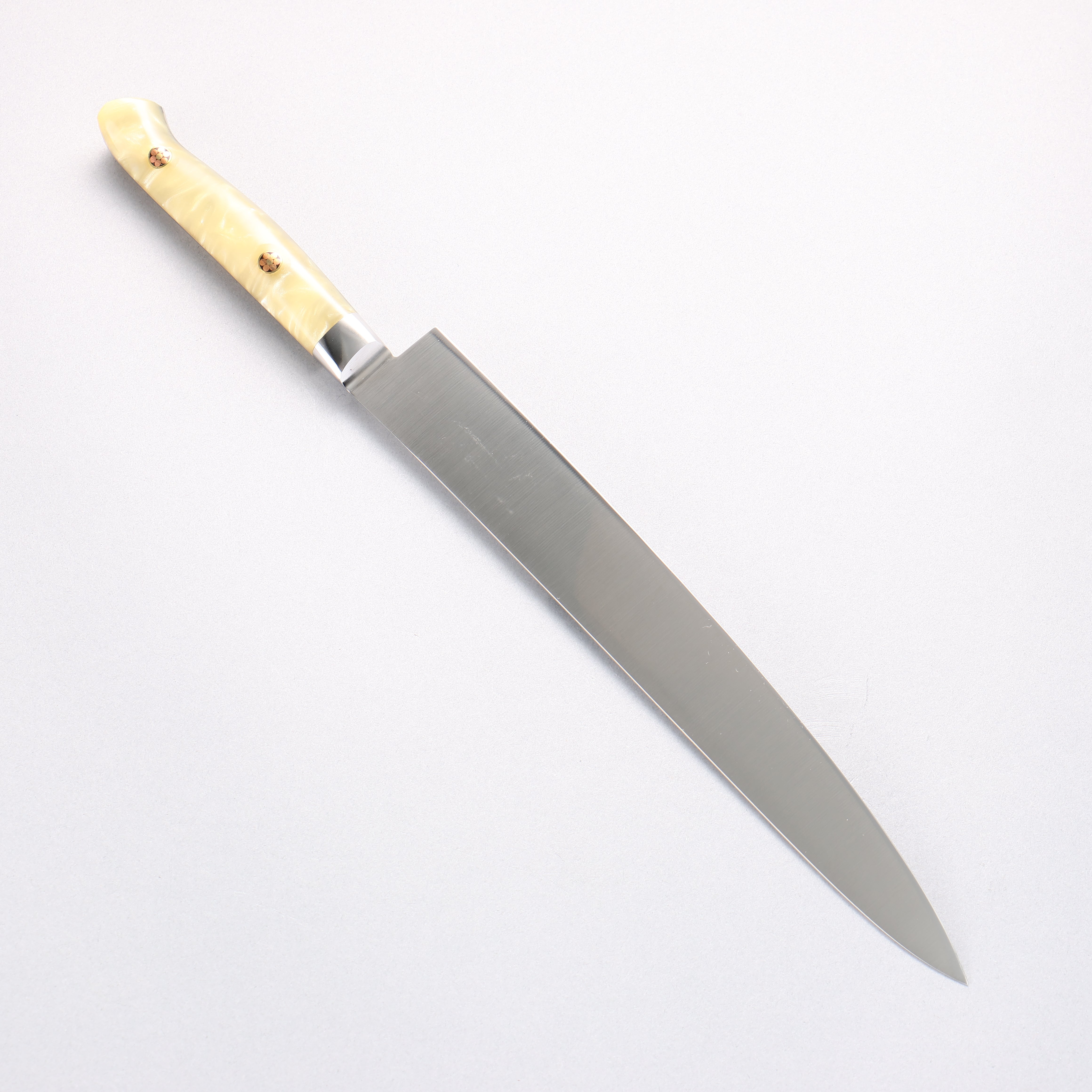 堺 孝行 大廚系列 SP 瑞典鋼 鮭魚筋引 240mm SP Type III (珍珠) 握把 - 清助刃物