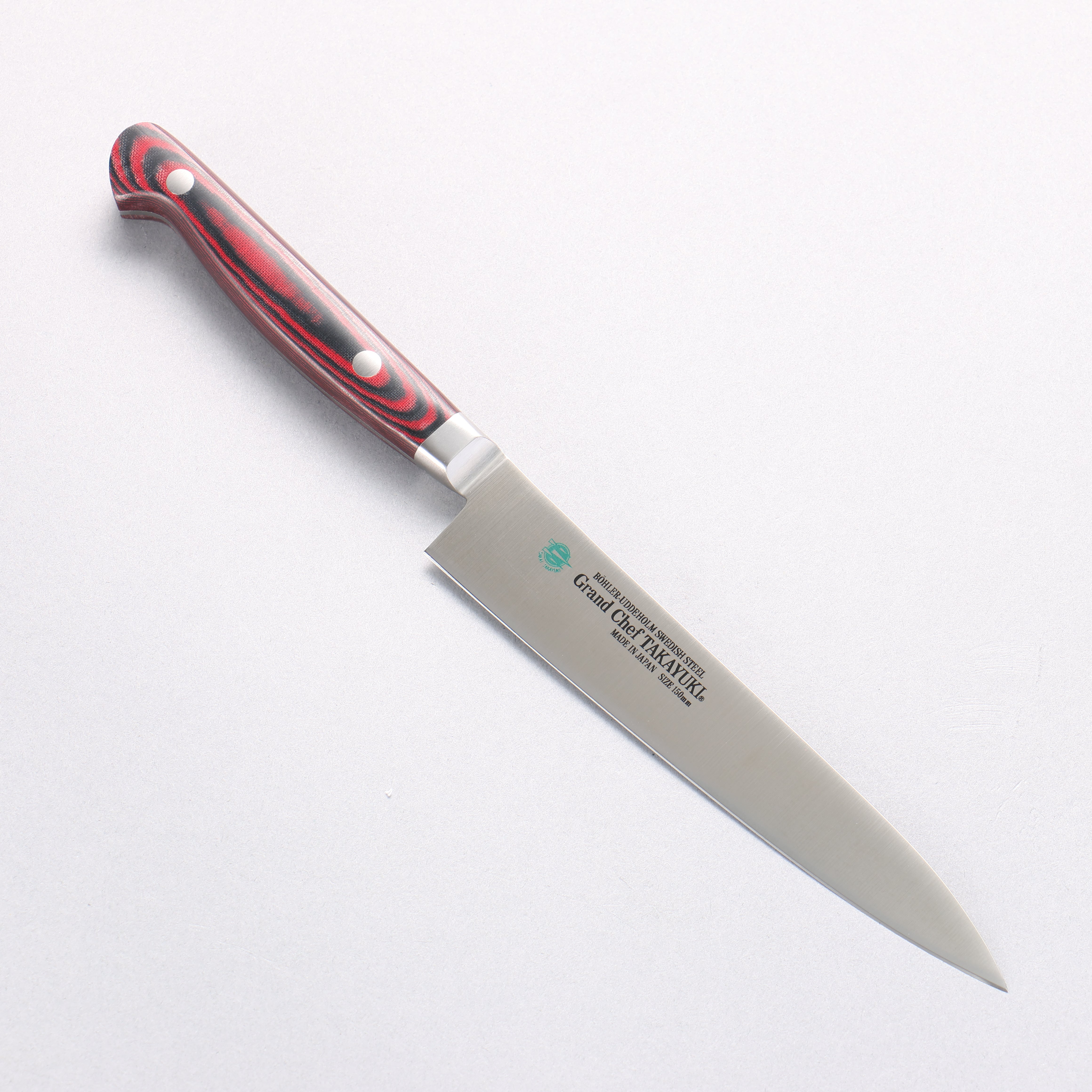 堺 孝行 大廚系列 大廚系列 瑞典鋼 多用途小刀 150mm 茶色米卡塔（樹脂複合材料） 握把 - 清助刃物