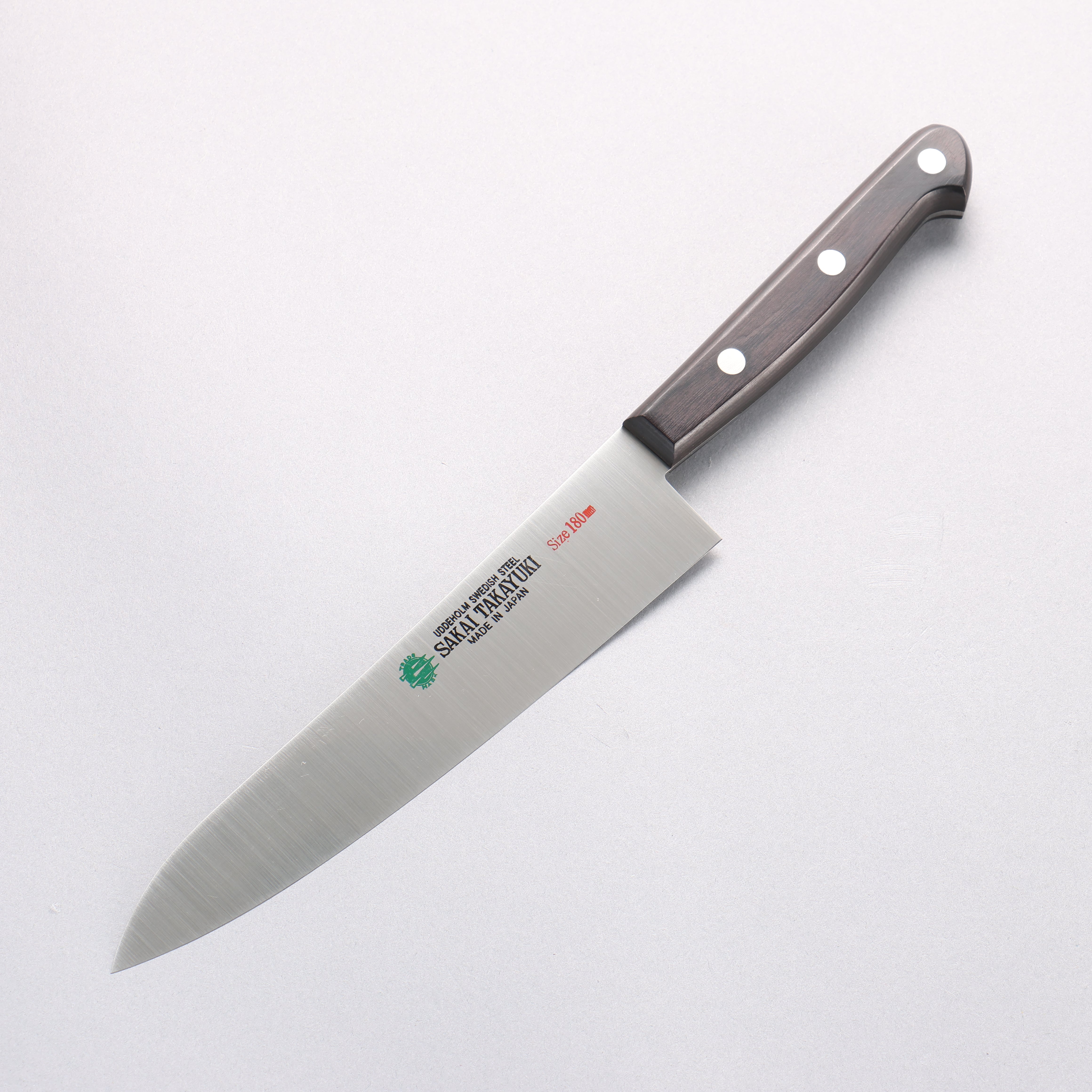堺 孝行 大廚系列 瑞典鋼 牛刀 180mm 黑合成木 握把 - 清助刃物