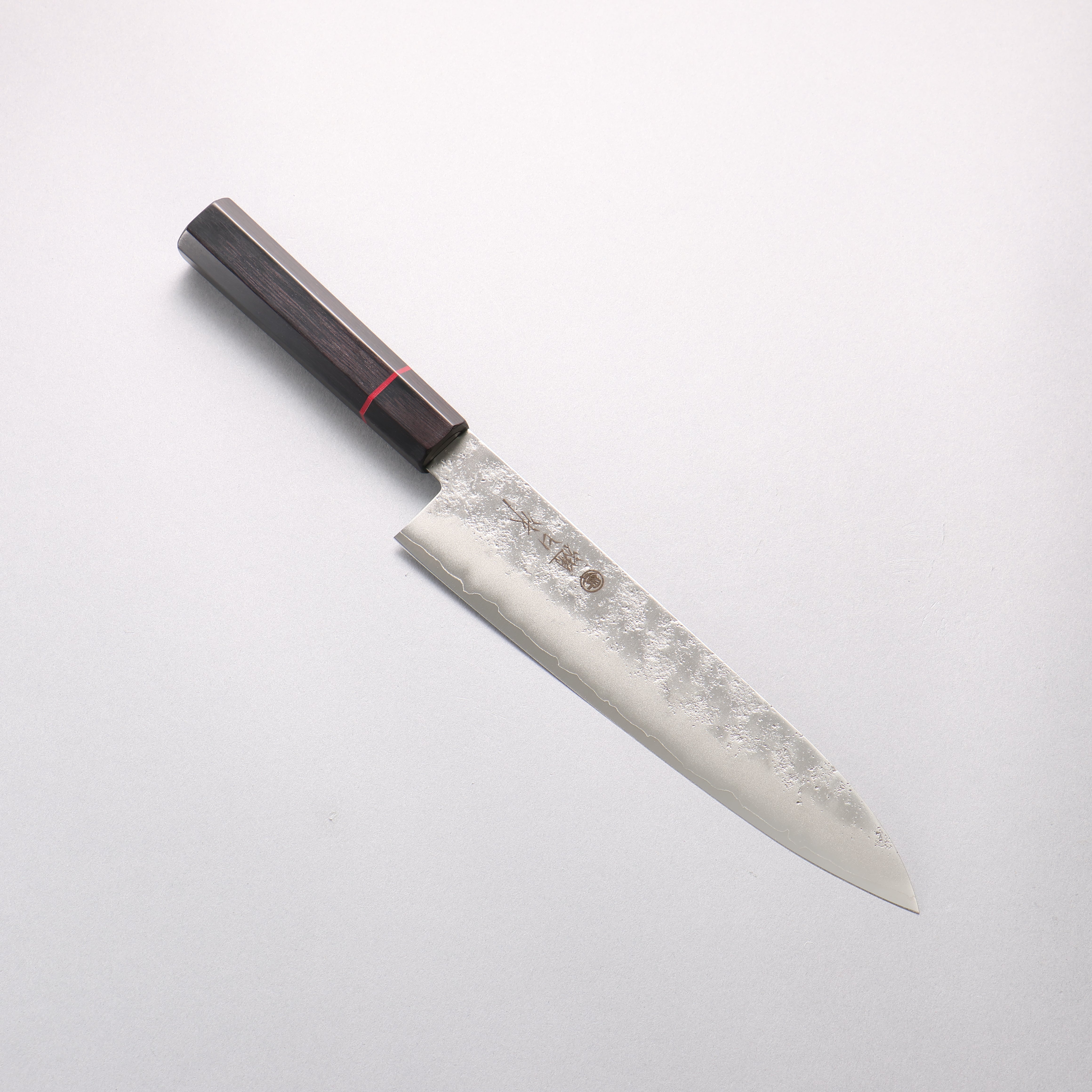 樋口 銀三鋼 梨地 牛刀 210mm 黑合成木 握把 - 清助刃物
