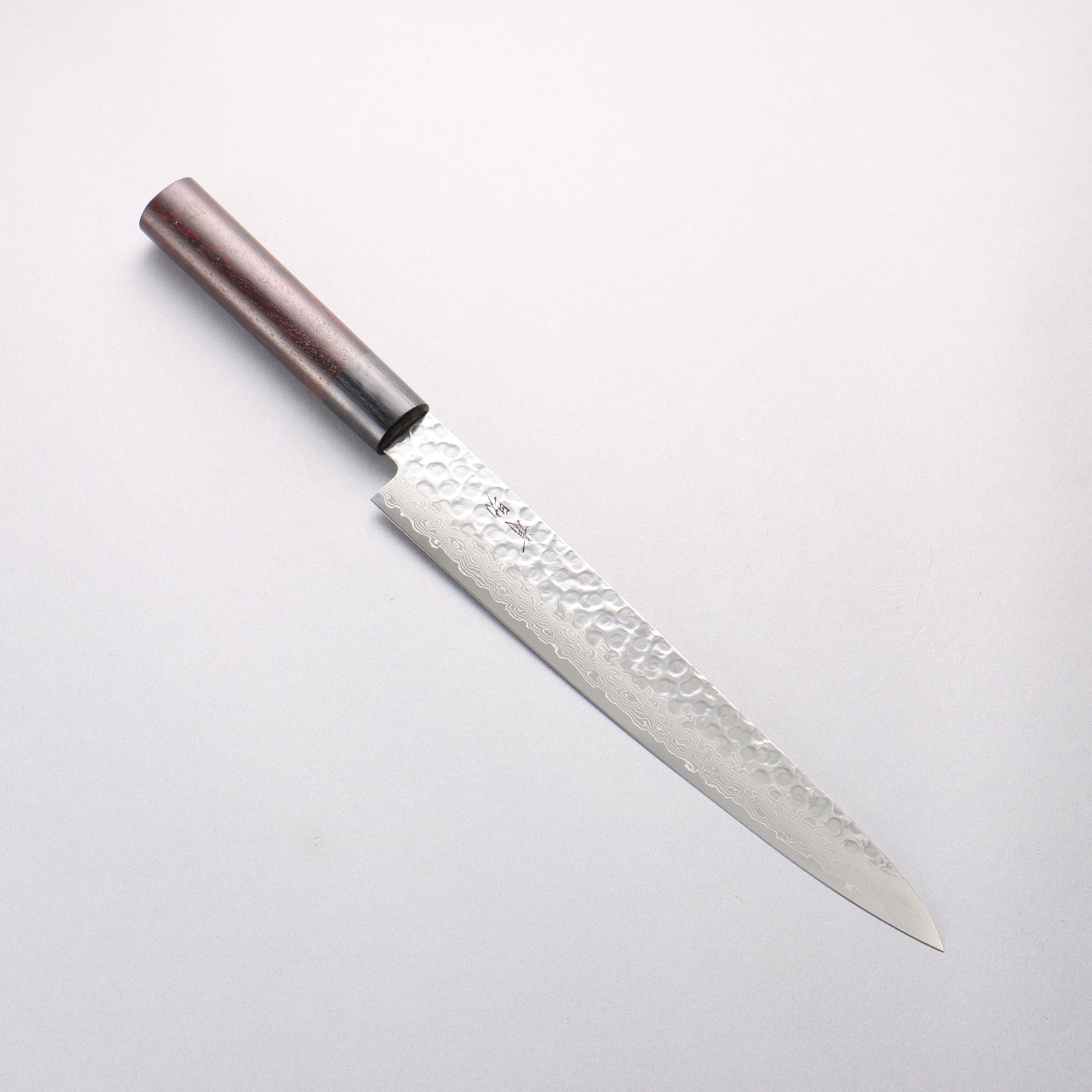 清助 Sumi VG10 鎚目 大馬士革紋 筋引 240mm 紫檀木（口輪：黑合成木） 握把 - 清助刃物