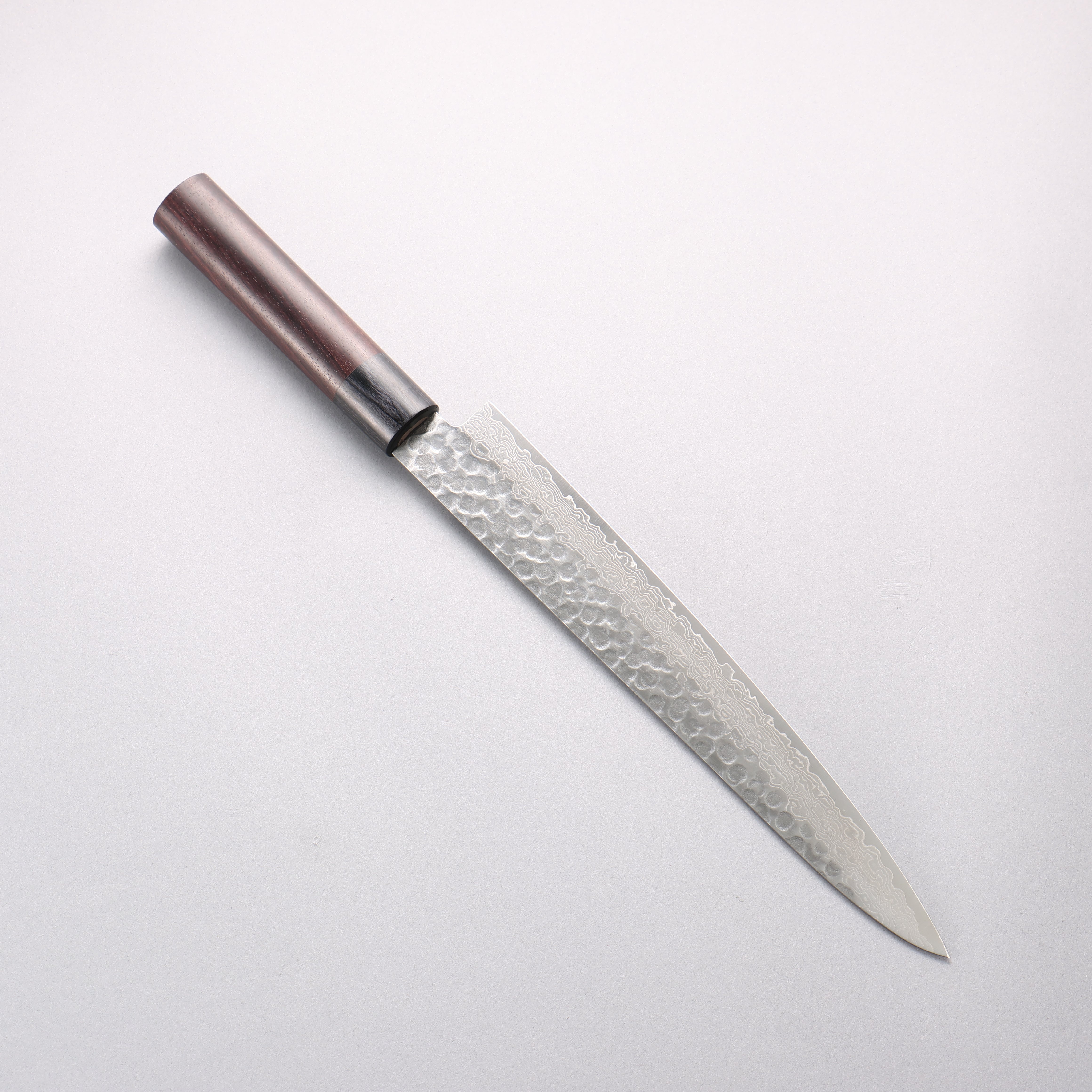 清助 Sumi VG10 鎚目 大馬士革紋 筋引 240mm 紫檀木（口輪：黑合成木） 握把 - 清助刃物