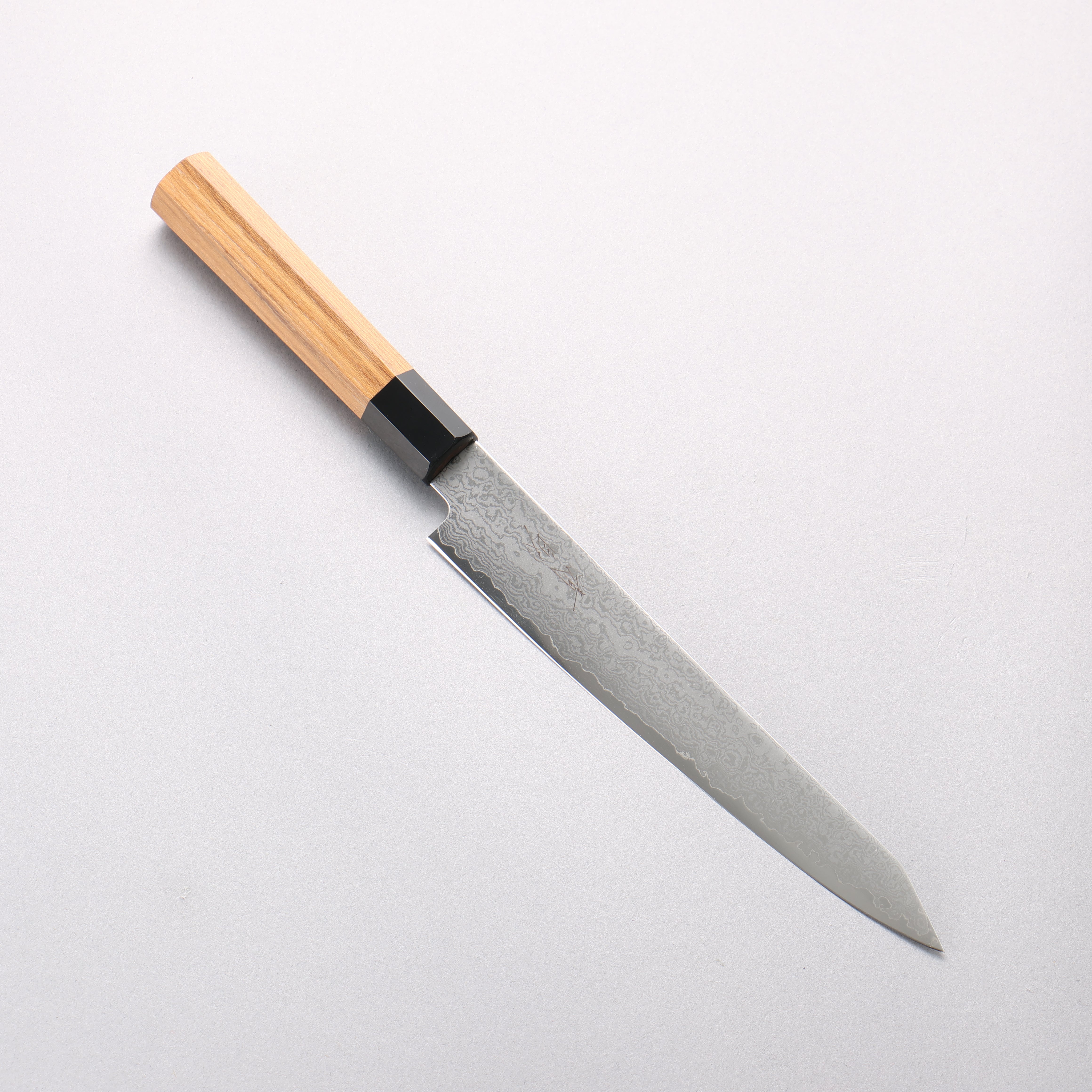 清助 VG10 大馬士革紋 切付多用途小刀 180mm 柚木 (口輪：黑塑膠) 握把 - 清助刃物