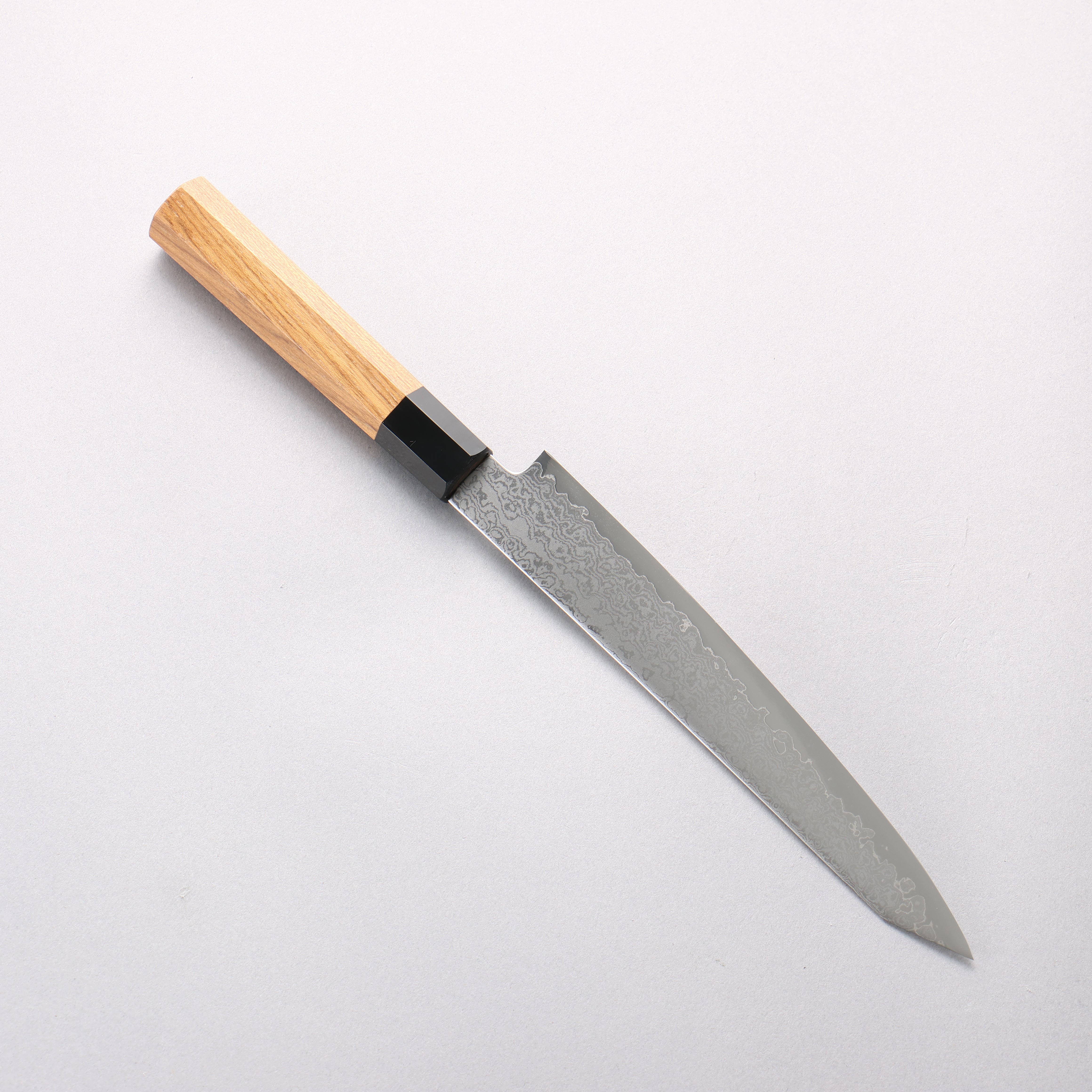 清助 VG10 大馬士革紋 切付多用途小刀 180mm 柚木 (口輪：黑塑膠) 握把 - 清助刃物