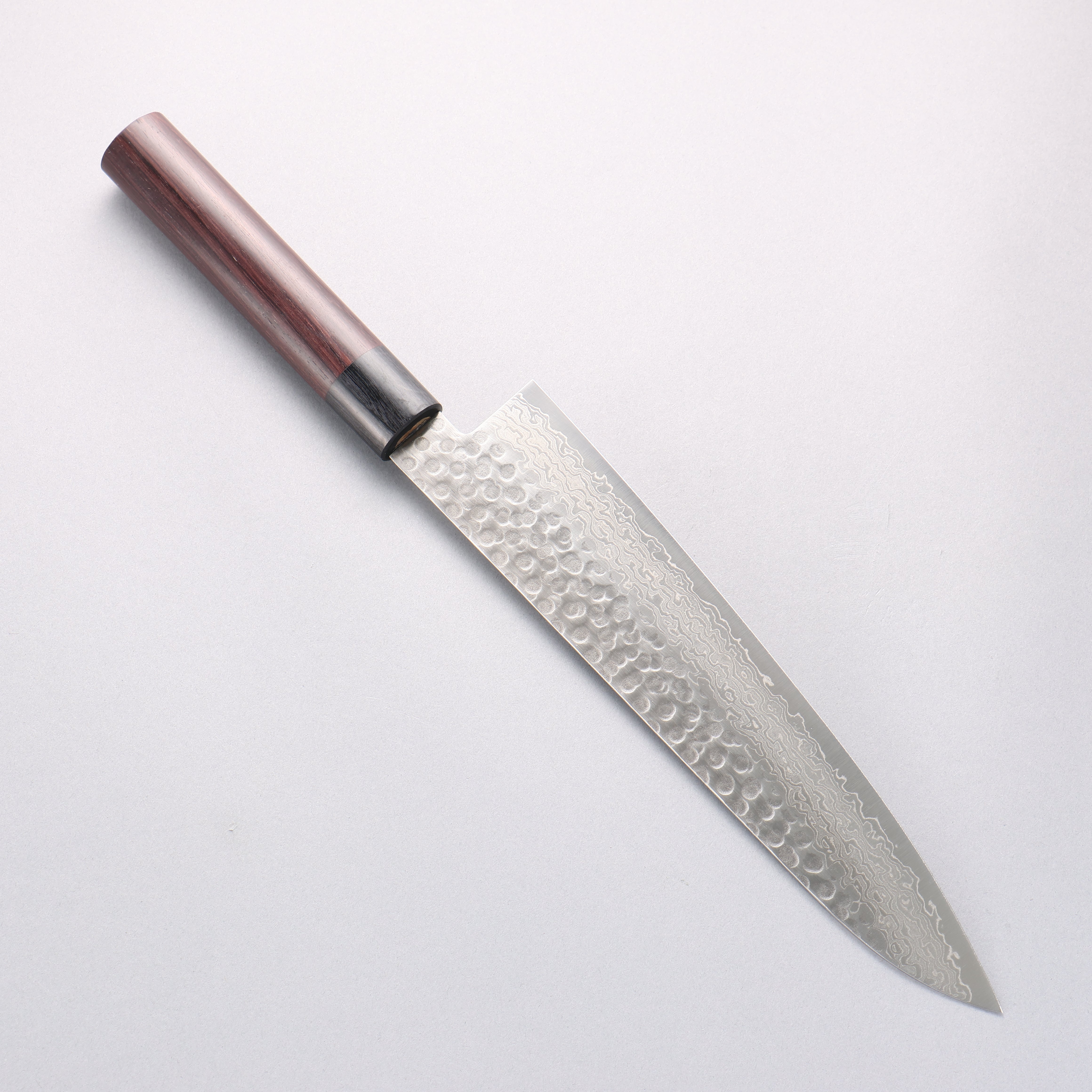 堺 孝行 AUS10 45層大馬士革紋 牛刀 240mm 紫檀木握把 - 清助刃物