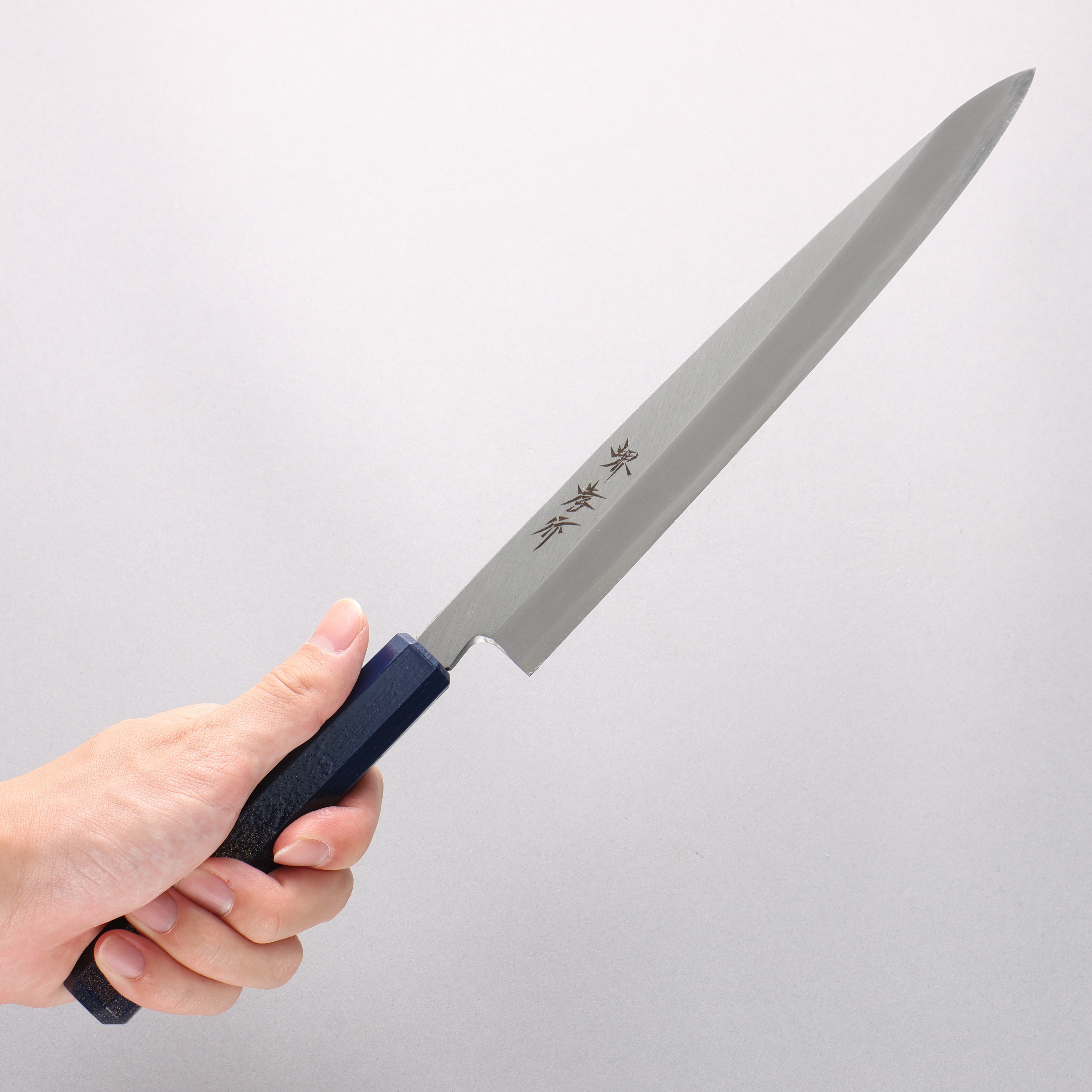 堺 孝行 七色 INOX 鉬鋼 柳刃 240mm ABS 樹脂（群青珠光） 握把 - 清助刃物