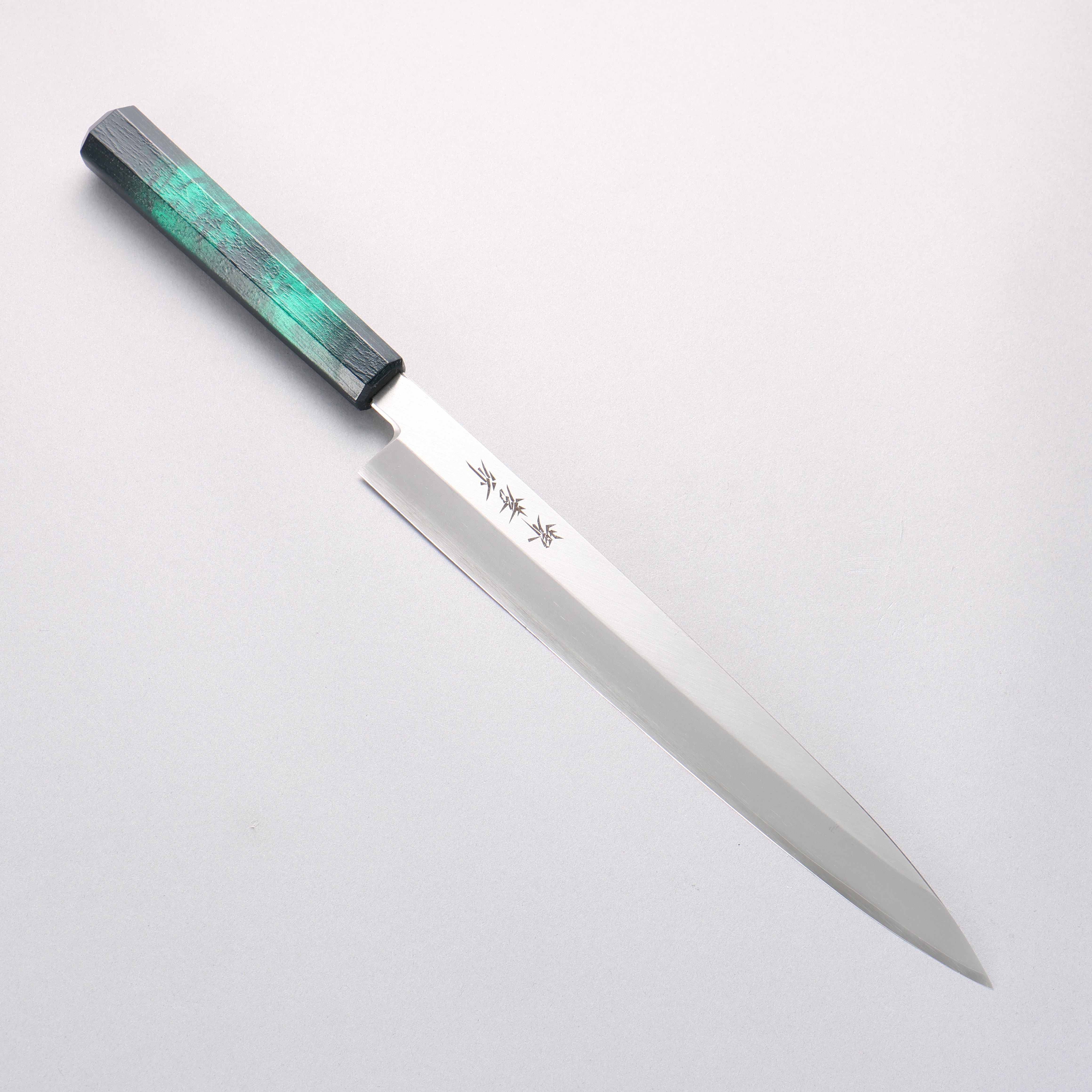 堺 孝行 七色 INOX 鉬鋼 柳刃 270mm ABS 樹脂（綠玳瑁）握把 - 清助刃物