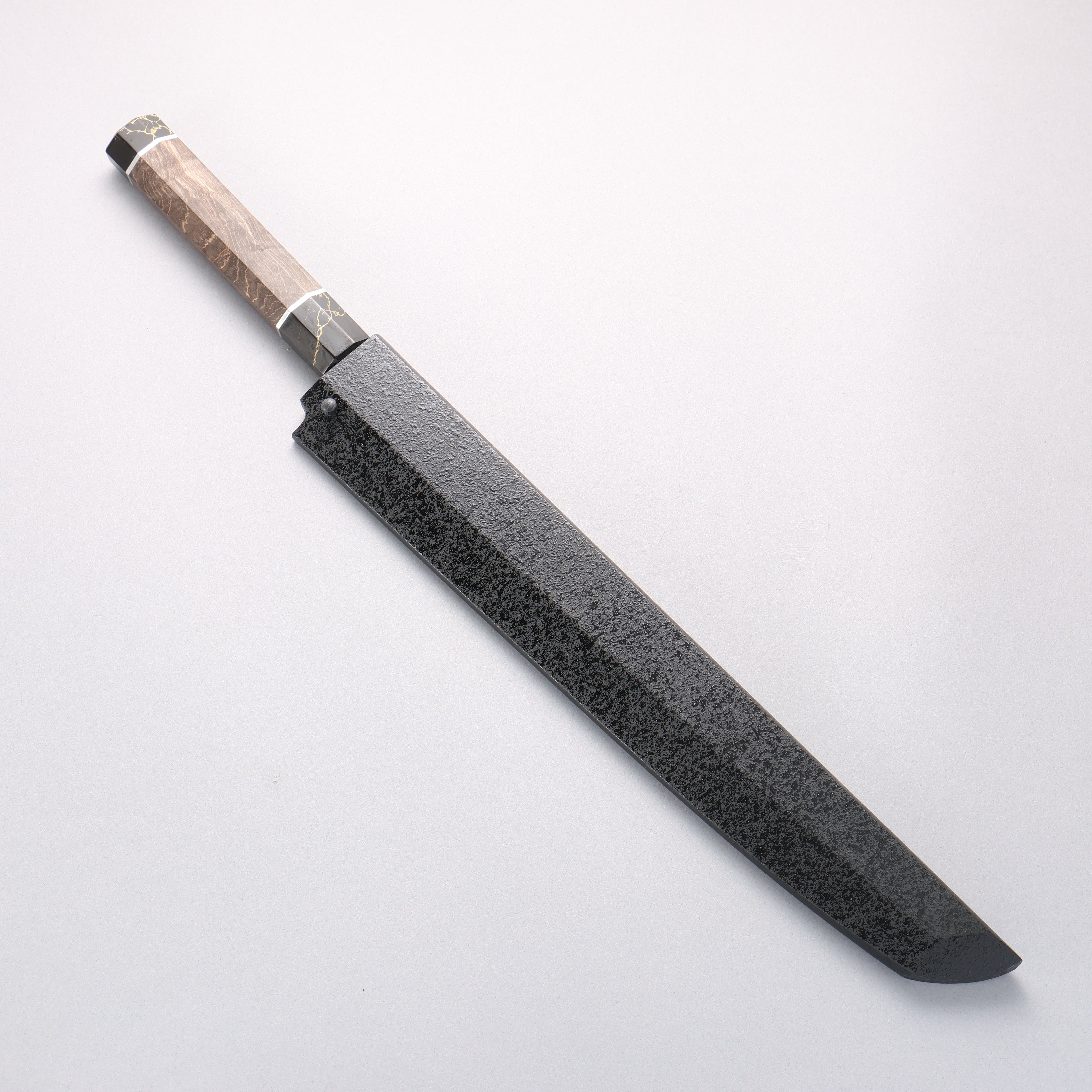 堺 孝行 銀龍 本燒 瑞典鋼 鏡面處理 先丸柳刃 300mm 穩定木 握把 附刀鞘 - 清助刃物