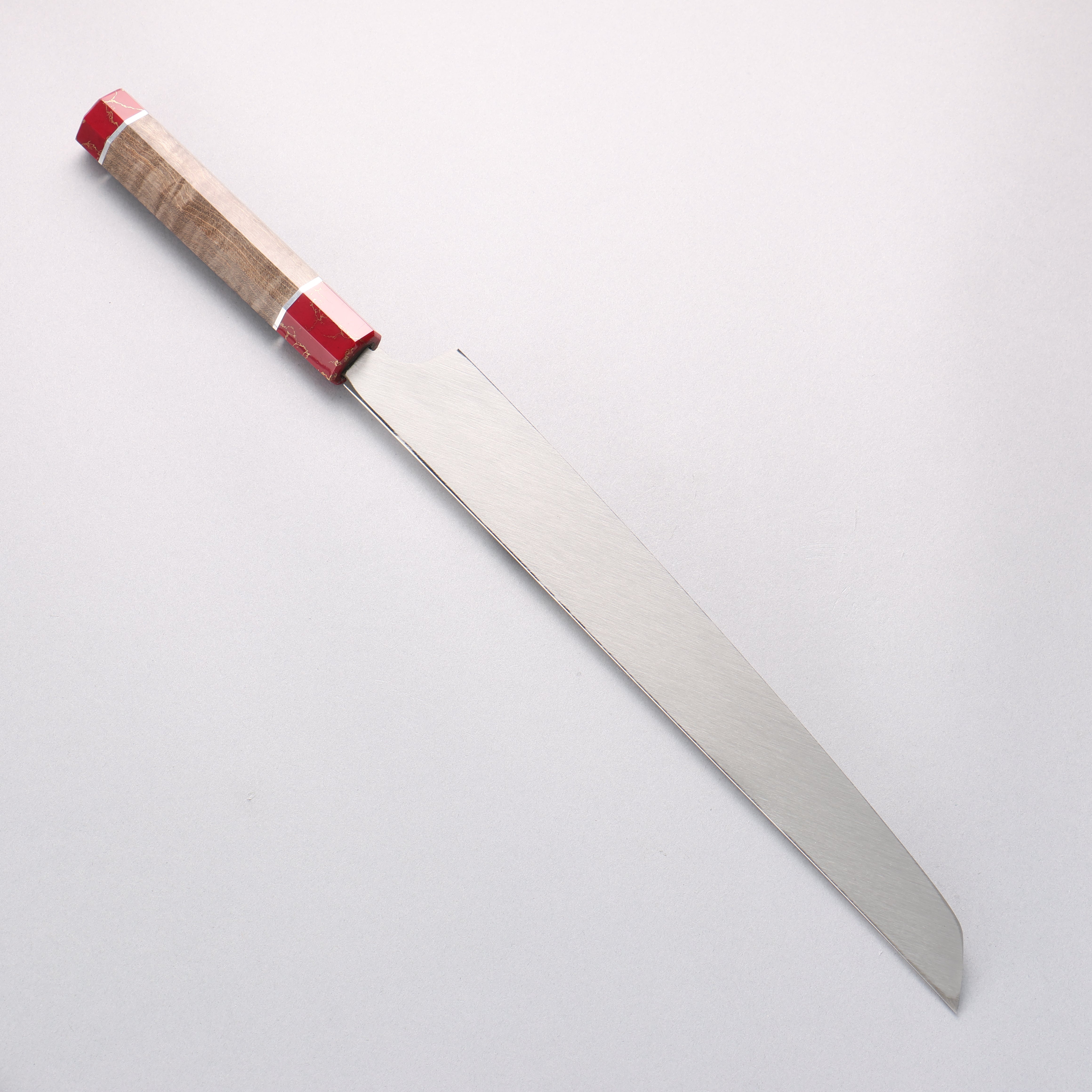 堺 孝行 銀龍 本燒 瑞典鋼 鏡面處理 先丸柳刃 300mm 穩定木 握把 附刀鞘 - 清助刃物