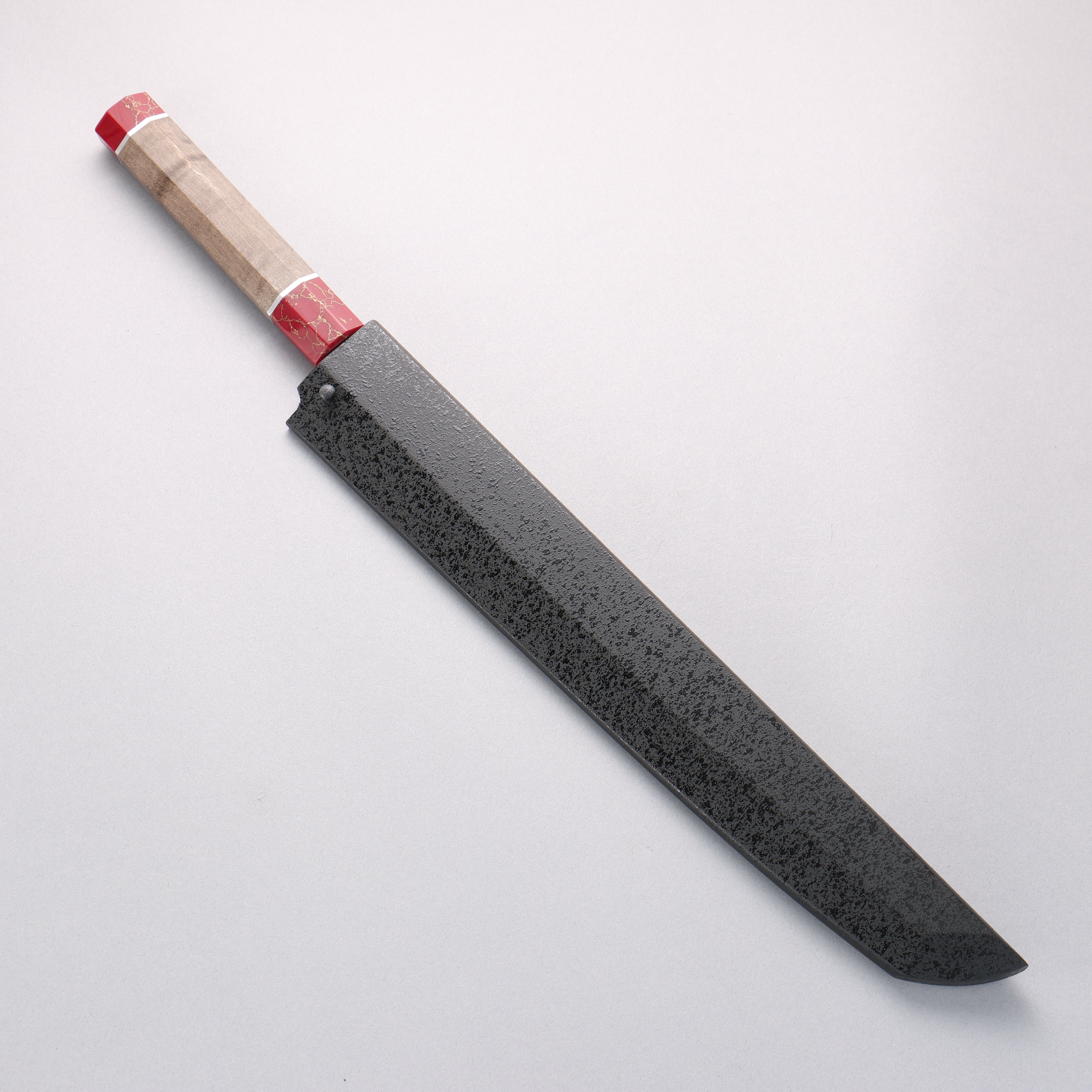 堺 孝行 銀龍 本燒 瑞典鋼 鏡面處理 先丸柳刃 300mm 穩定木 握把 附刀鞘 - 清助刃物