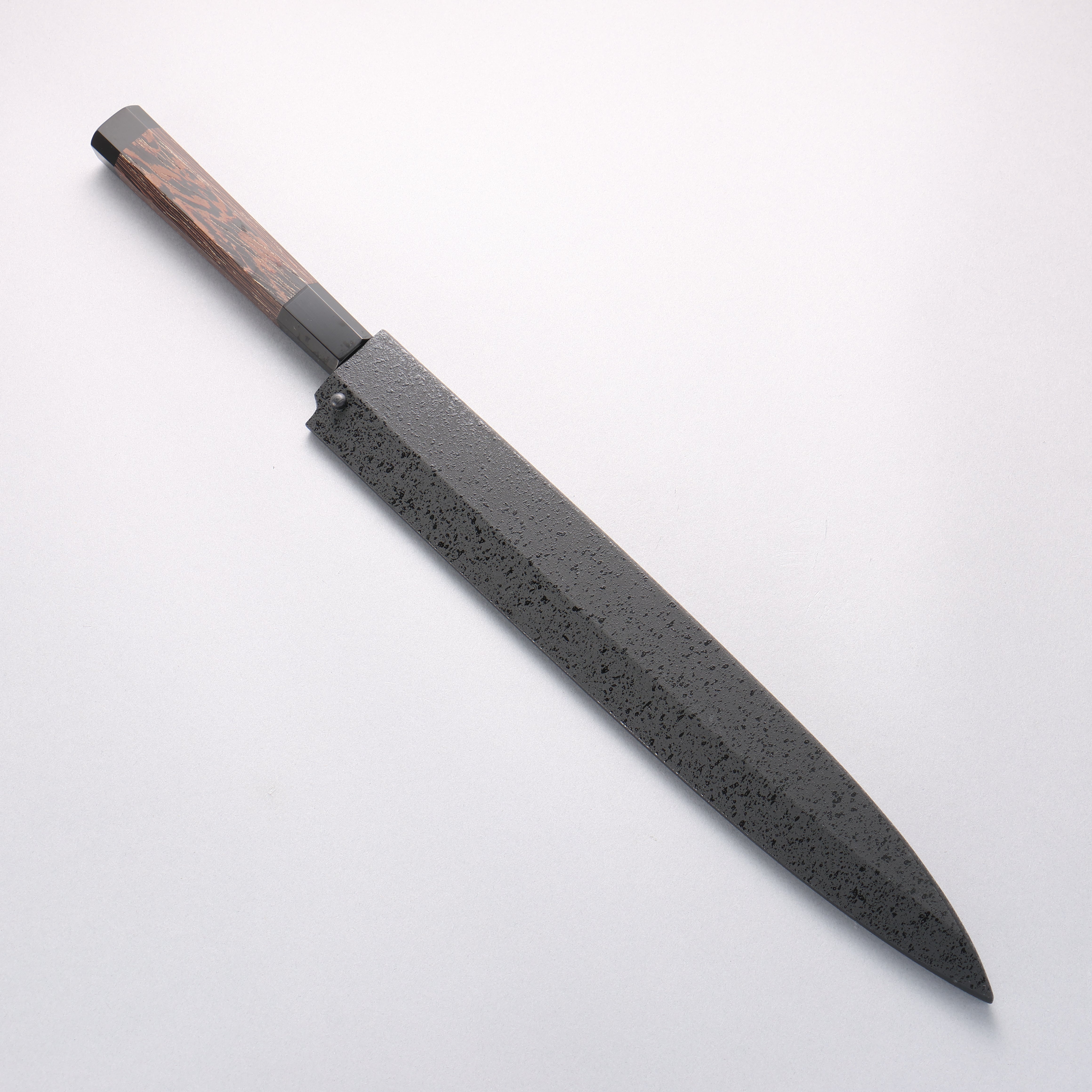 堺 孝行 銀龍 本燒 瑞典鋼 鏡面處理 柳刃 300mm 雞翅木（兩側帶水牛環型設計）握把 附刀鞘 - 清助刃物