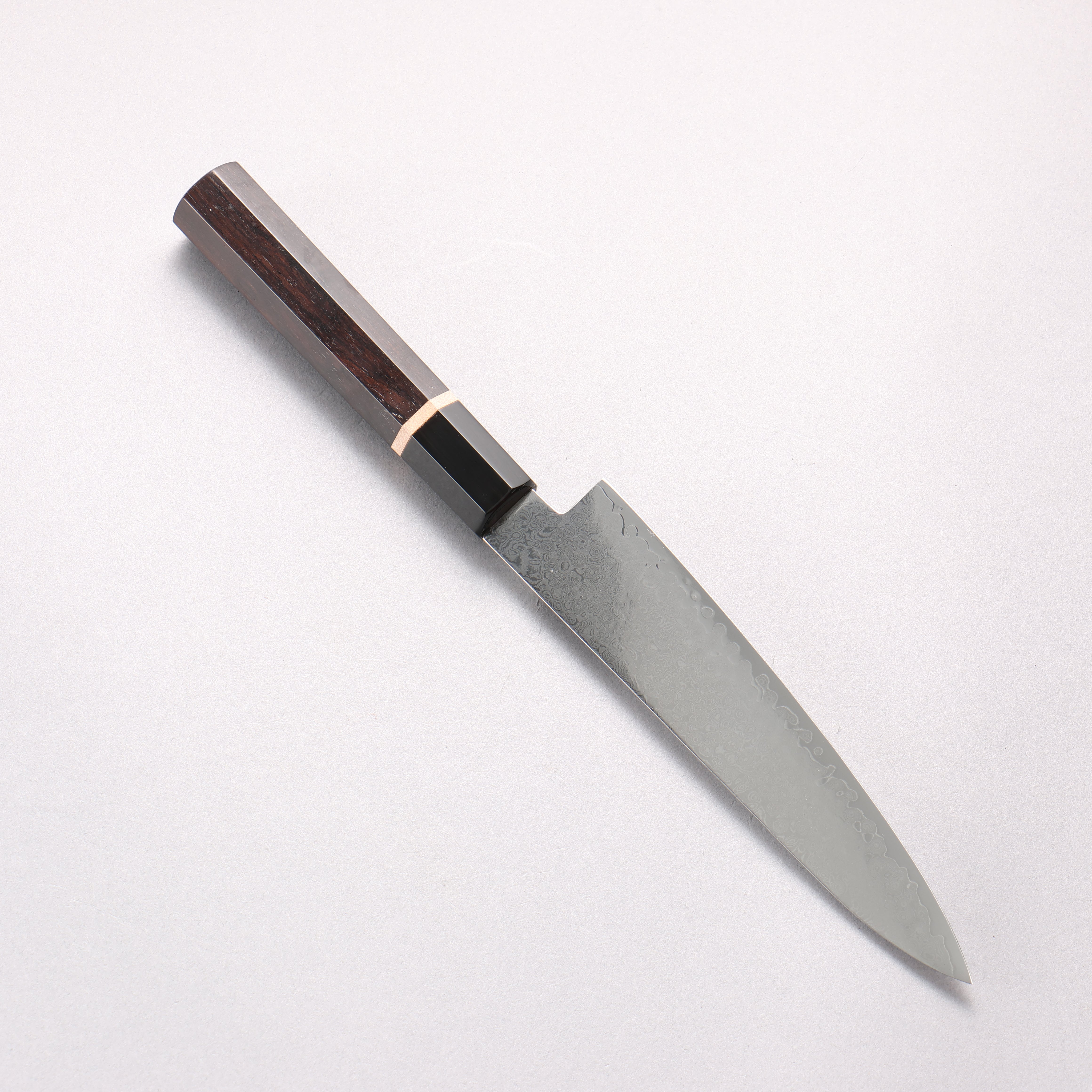 清助 VG10 33層大馬士革紋 多用途小刀 150mm 黑檀（帶白色環型設計） 握把 - 清助刃物