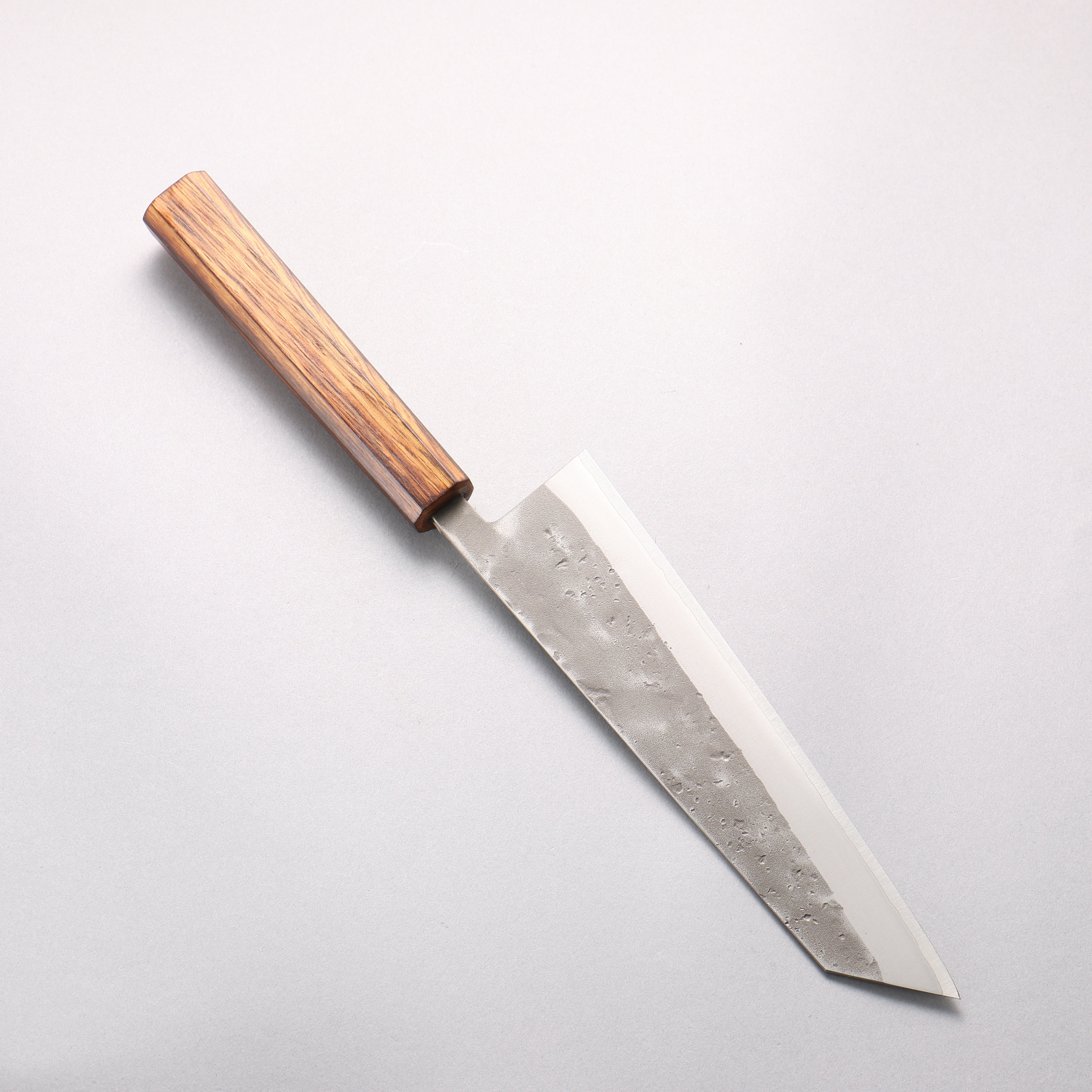 翁流 SLD 鋼 梨地 切付牛刀 200mm 橡木 （煤炭煙黑） 握把 - 清助刃物
