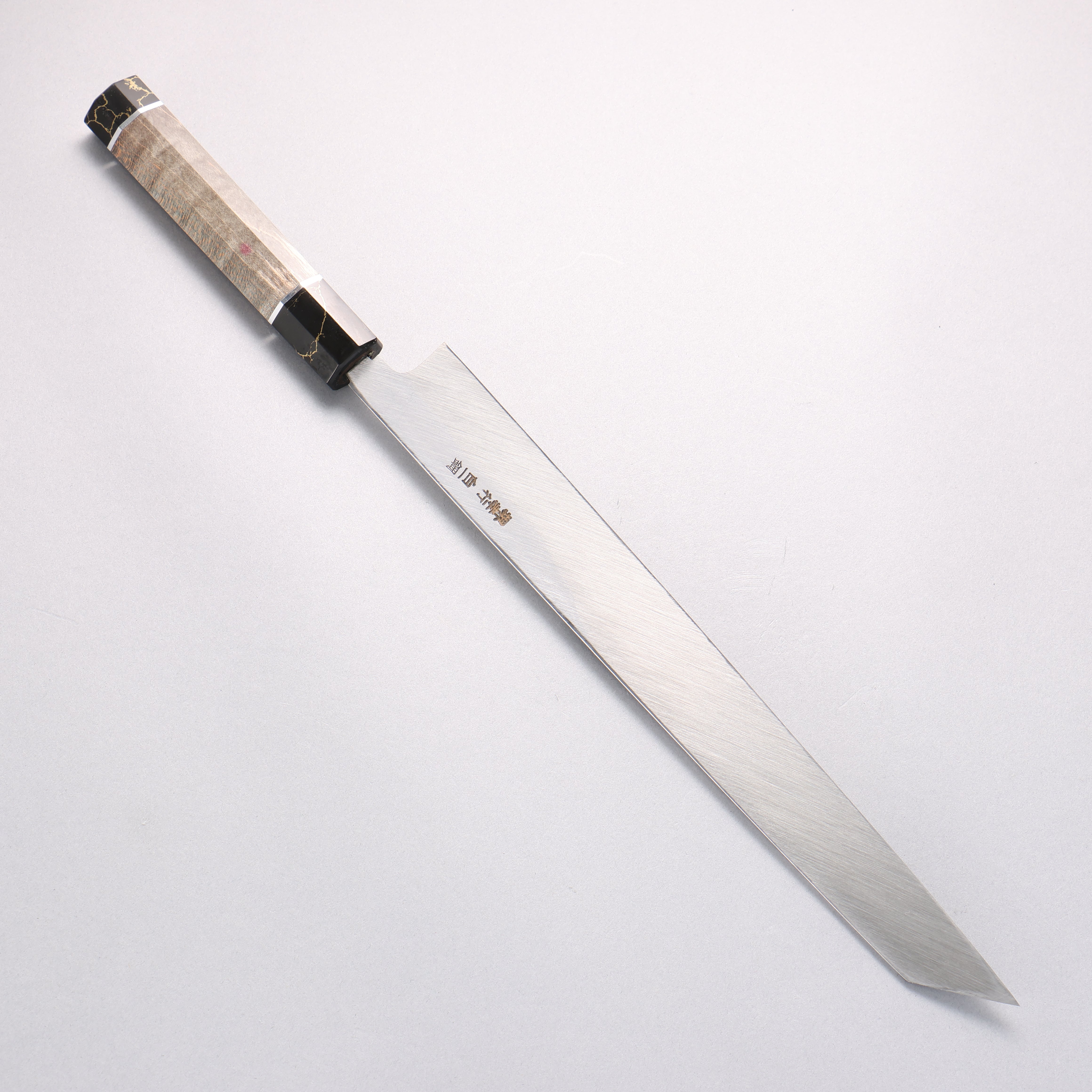 堺 孝行 白虎 白鋼一號 切付柳刃 300mm 穩定木 握把 附刀鞘 - 清助刃物