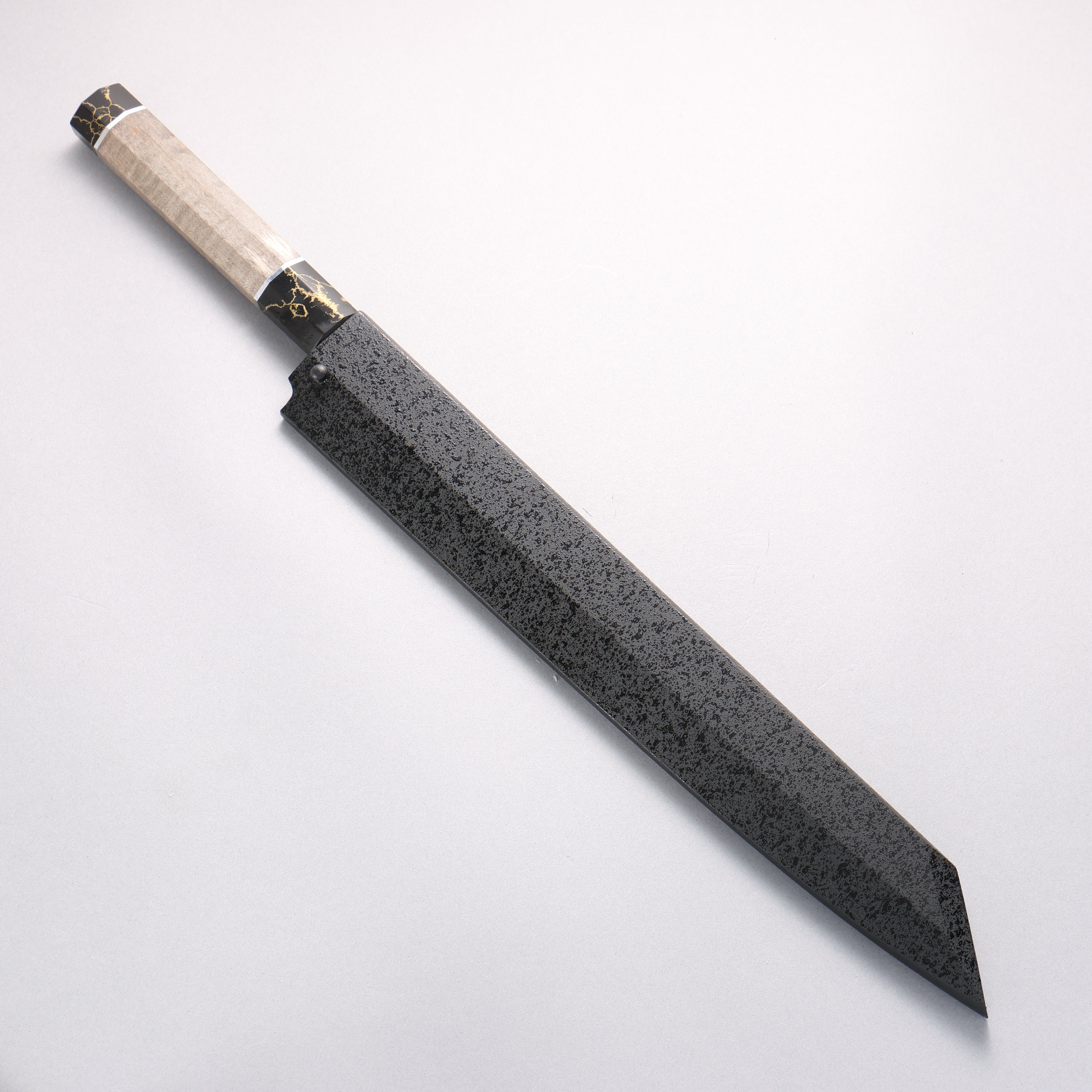 堺 孝行 白虎 白鋼一號 切付柳刃 300mm 穩定木 握把 附刀鞘 - 清助刃物