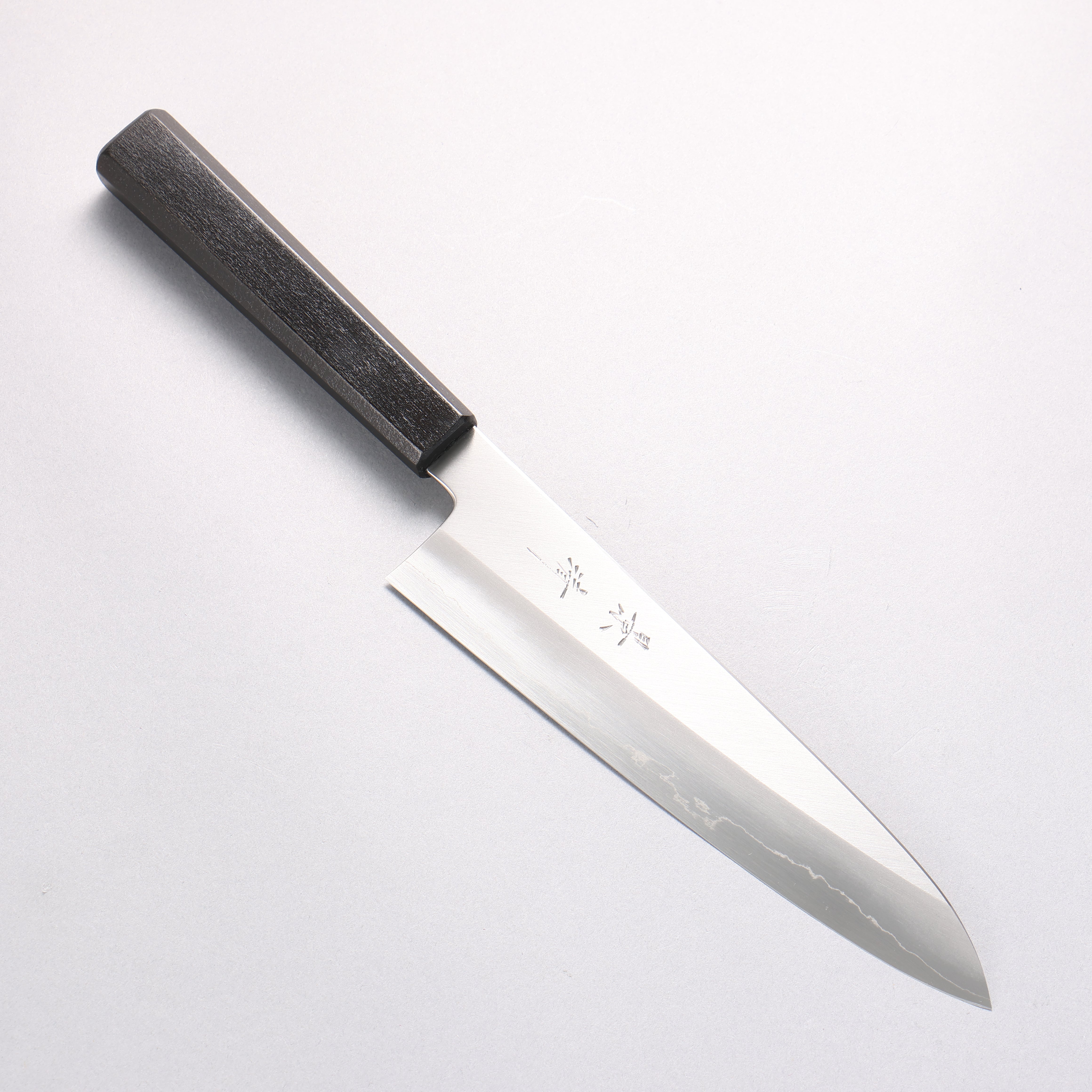 景清 銀三鋼 牛刀 210mm 黑漆塗 (木蘭) 握把 - 清助刃物