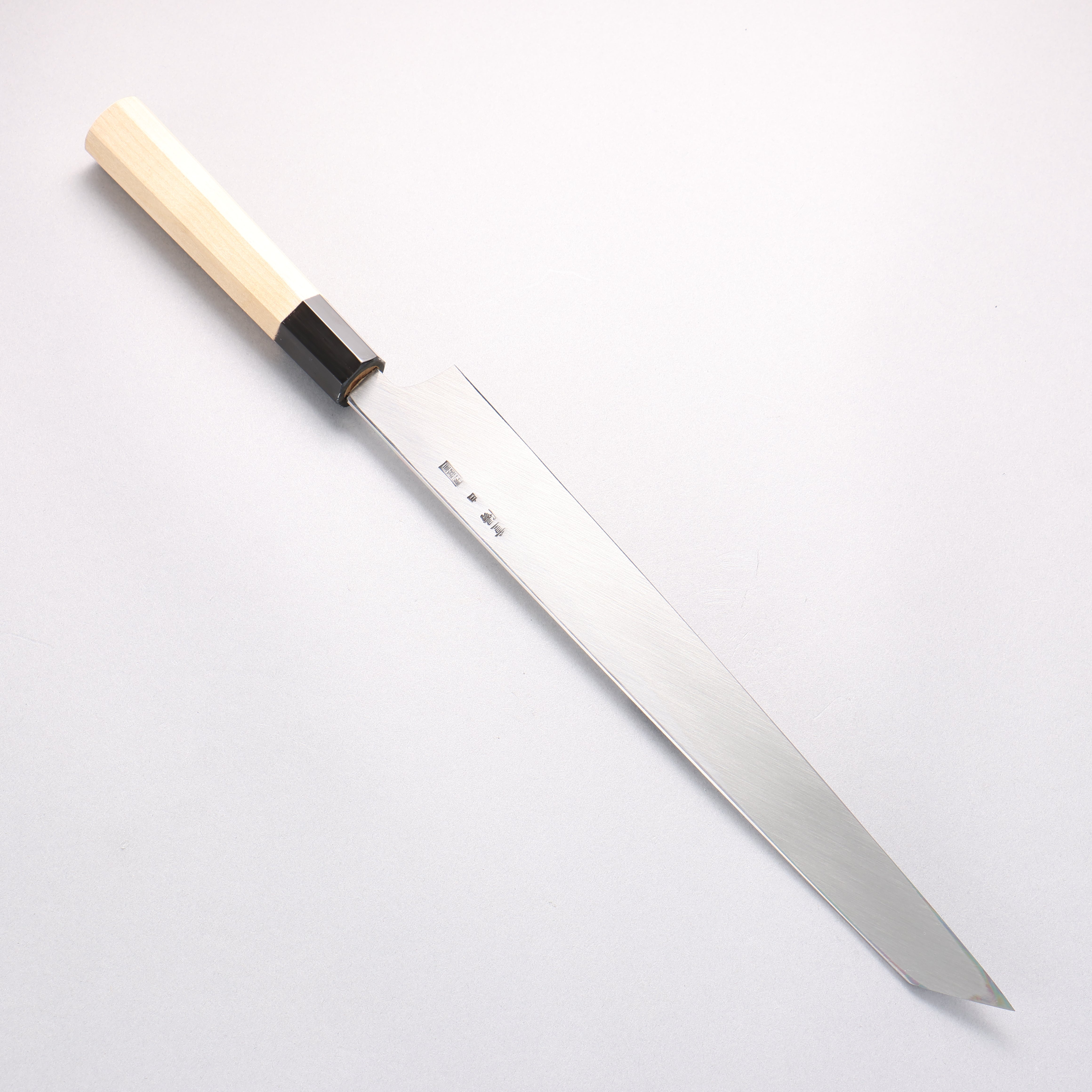 重陽 白鋼 鏡面處理 劍型柳刃 300mm 木蘭 握把 - 清助刃物