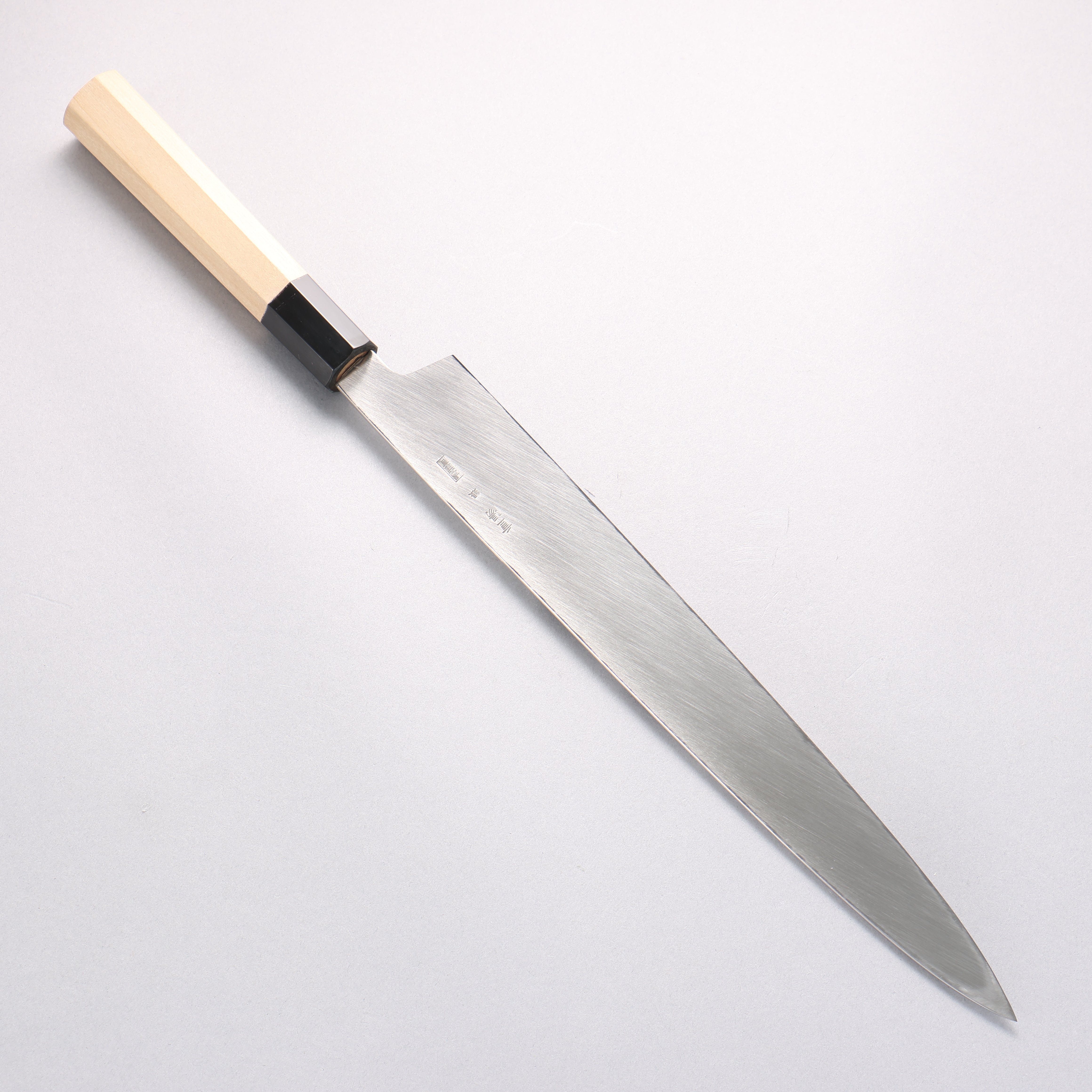 重陽 銀三鋼 鏡面處理 柳刃 300mm 木蘭握把 - 清助刃物