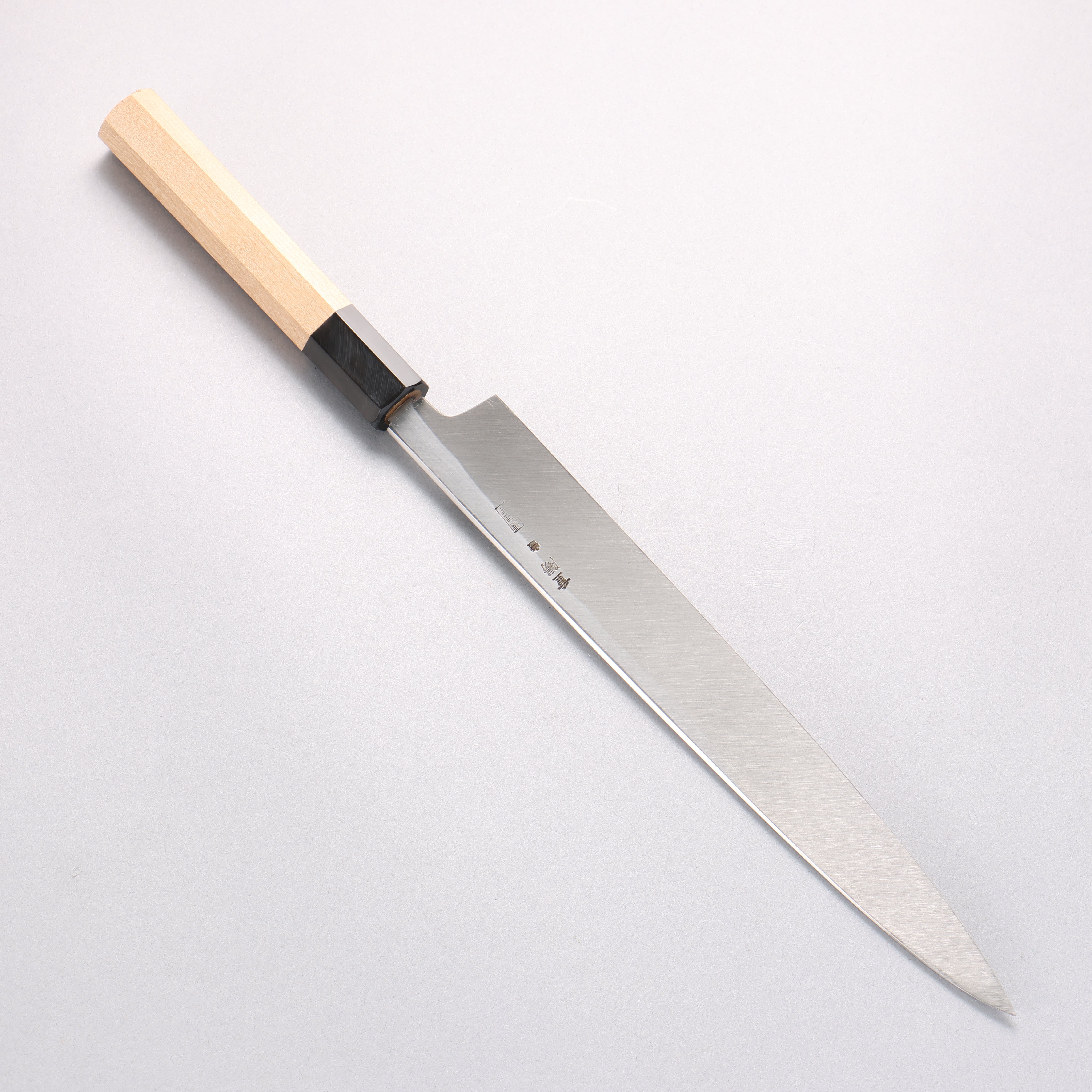 重陽 白鋼 鏡面處理 柳刃 240mm 握把 - 清助刃物