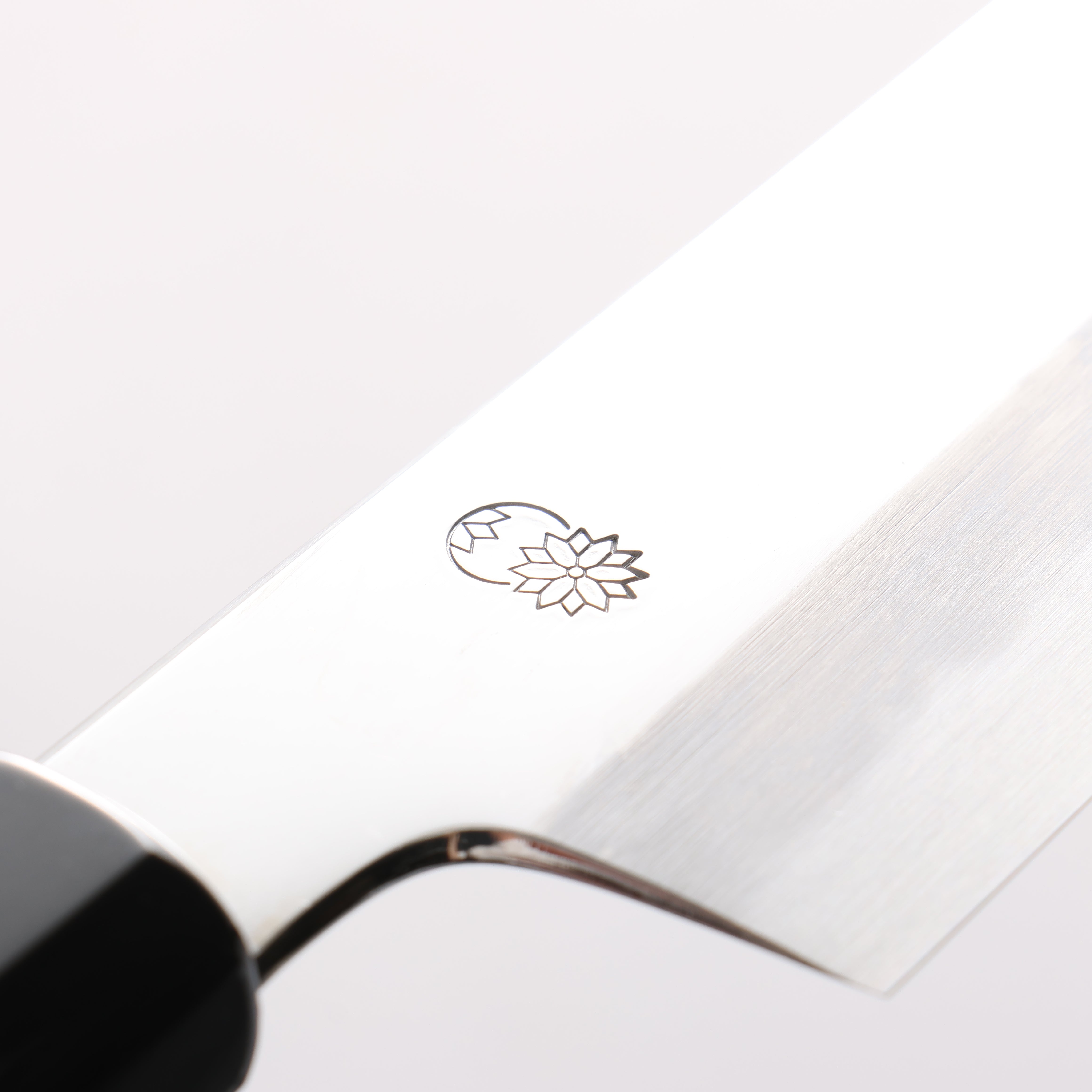 重陽 白鋼 鏡面處理 切付牛刀 210mm 木蘭握把 - 清助刃物