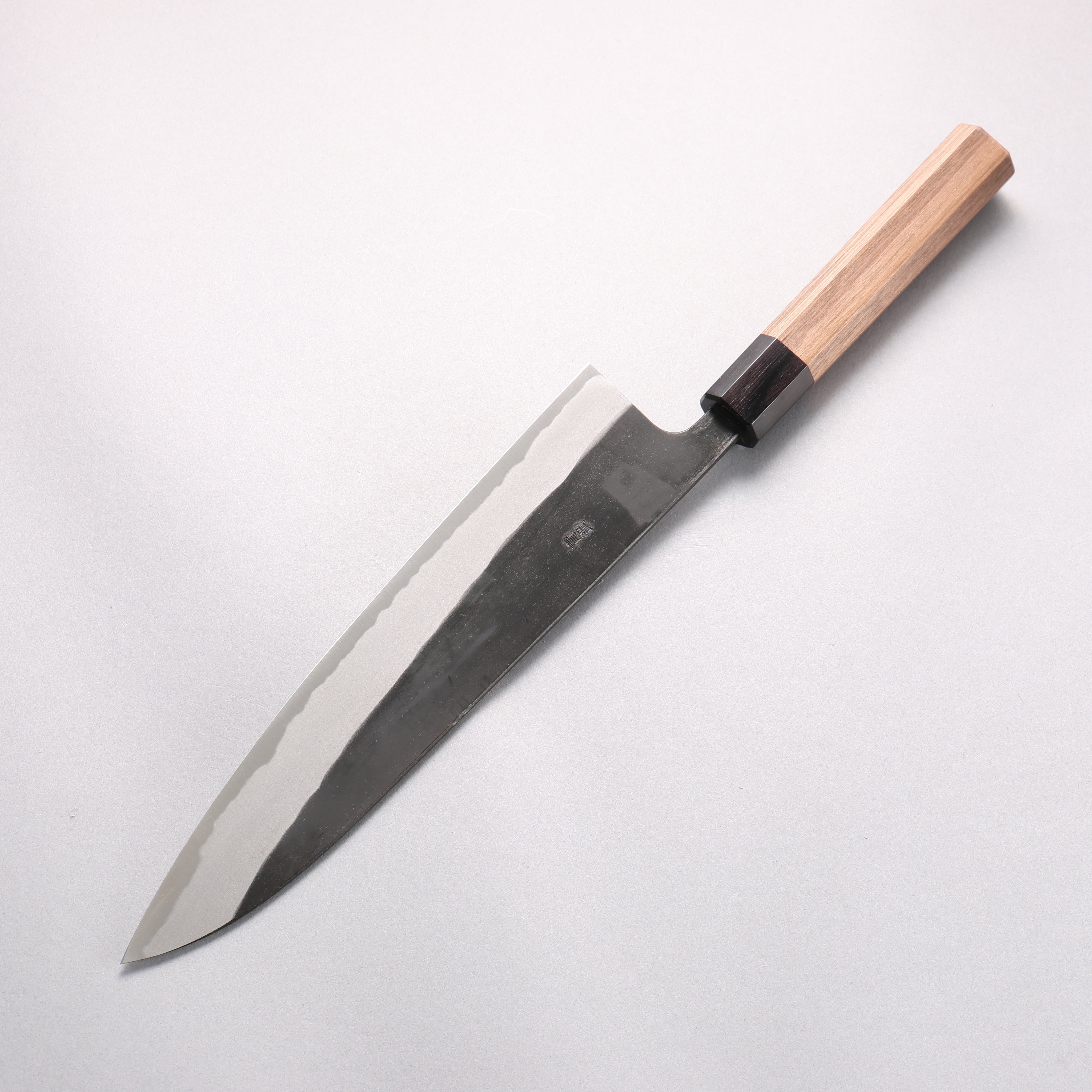 山本 直 安來青鋼 黑打 牛刀 240mm 核桃木 握把 - 清助刃物