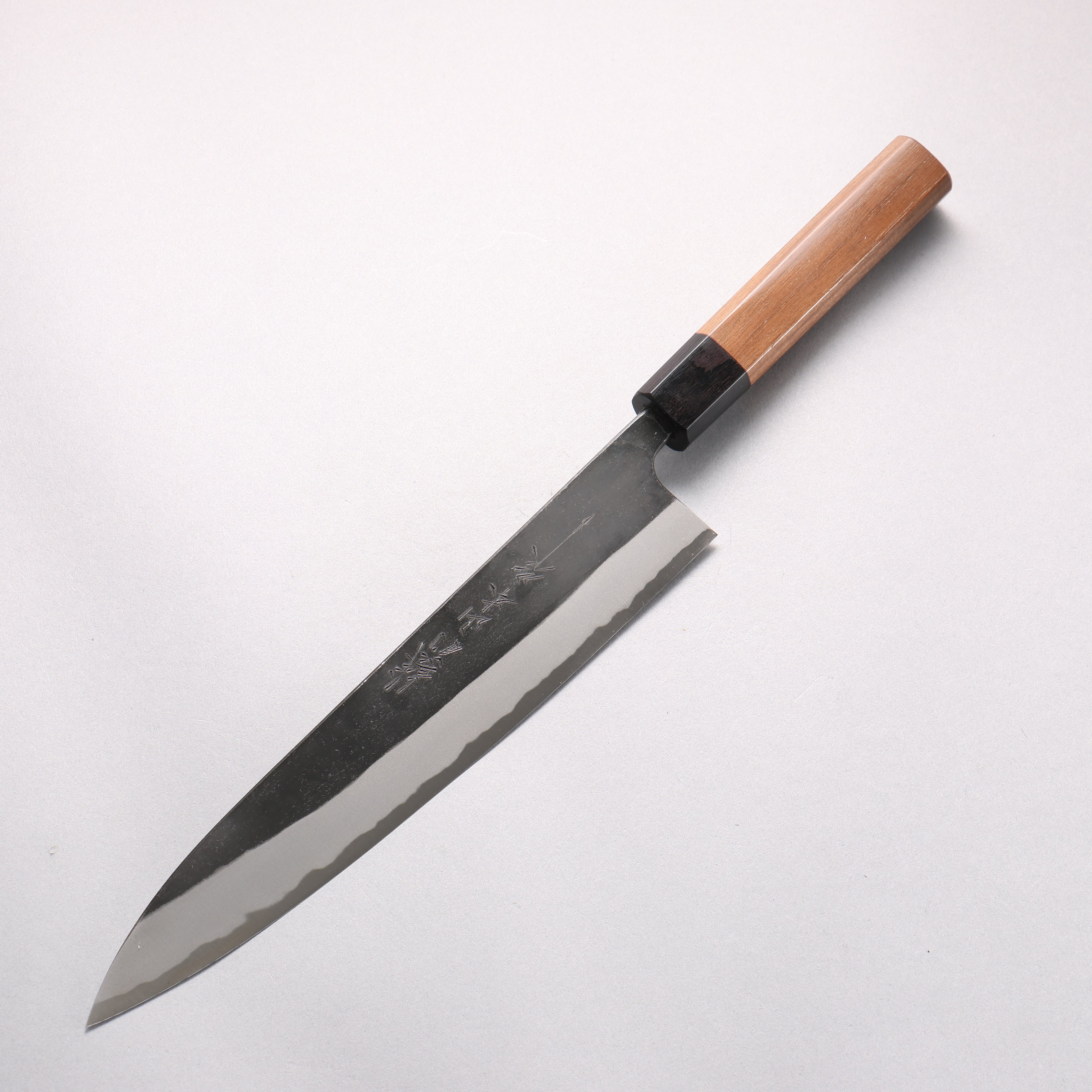 山本 直 安來青鋼 黑打 筋引 240mm 核桃木 握把 - 清助刃物